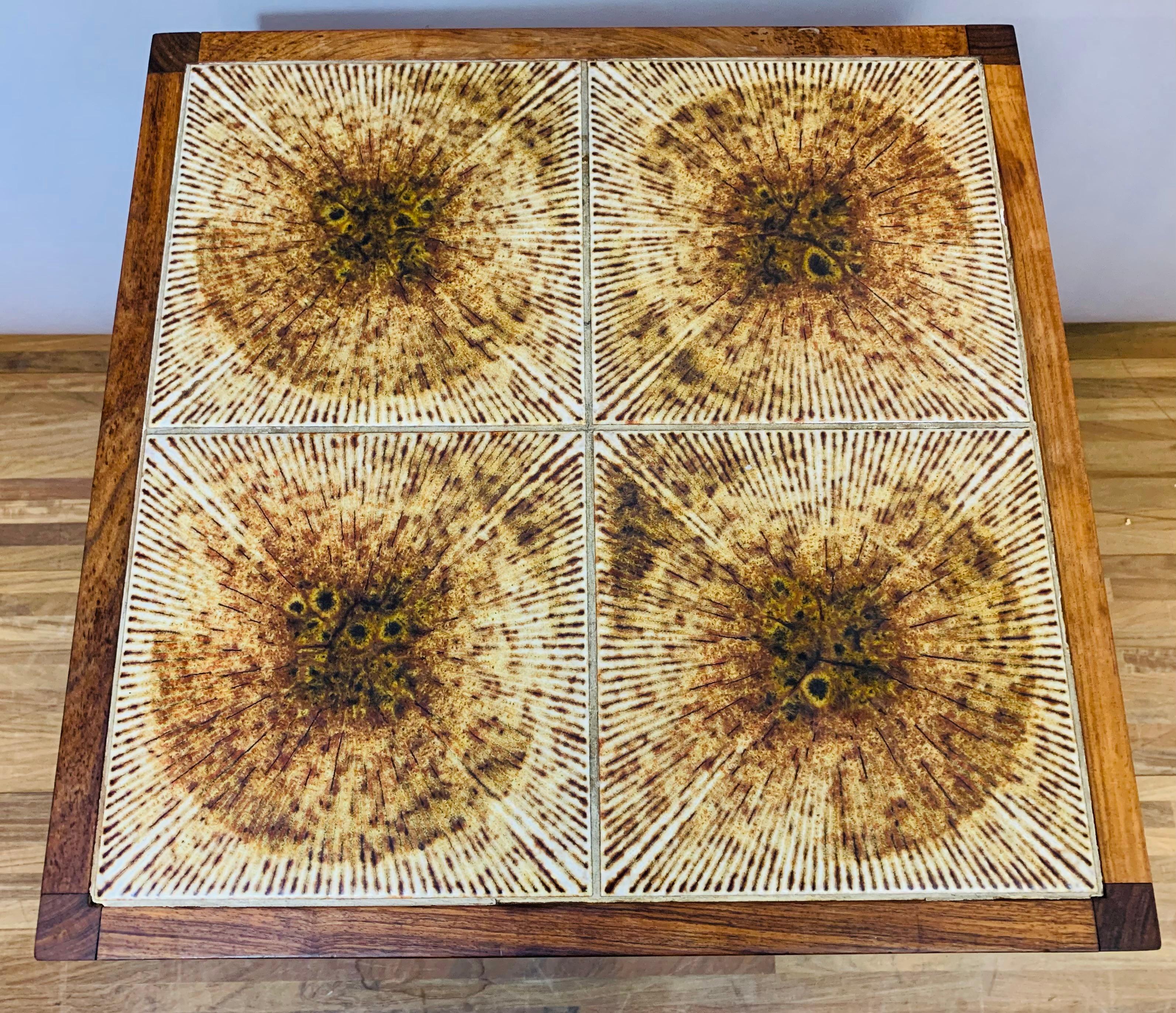 1960s Aksel Kjersgaard, Feldballes Mobelfabrik Rosewood Tiled Coffee Table 2
