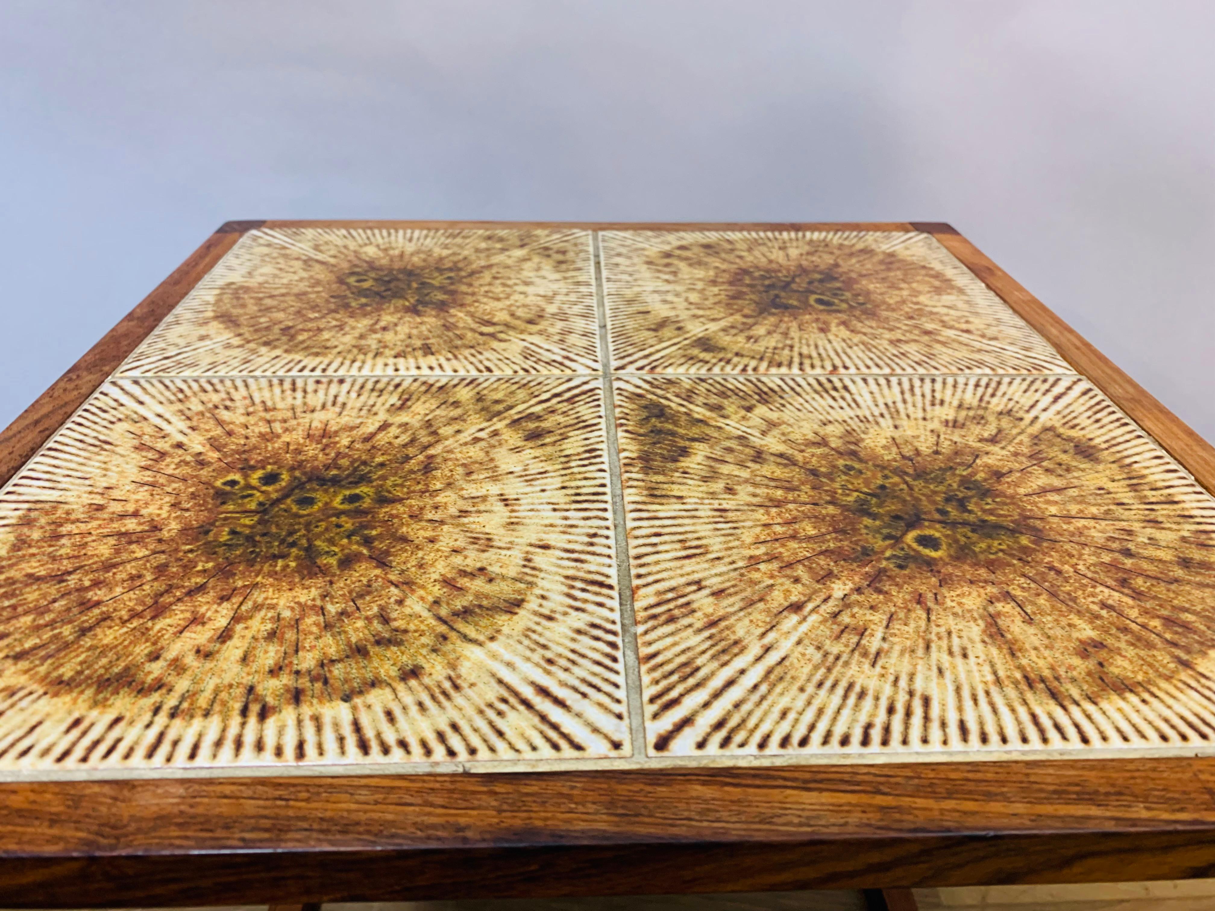 1960s Aksel Kjersgaard, Feldballes Mobelfabrik Rosewood Tiled Coffee Table 9