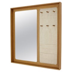 1960s Aksel Kjersgaard Oak Mirror with Coat Hangs