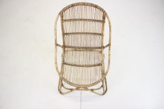 Sedia da salotto in rattan Alan Fuchs degli anni '60 di Uluv, Cecoslovacchia