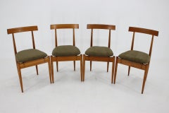 1960s Alan Fuchs Set of Four Dining Chairs in Corduroy by ULUV, Czechoslovakia