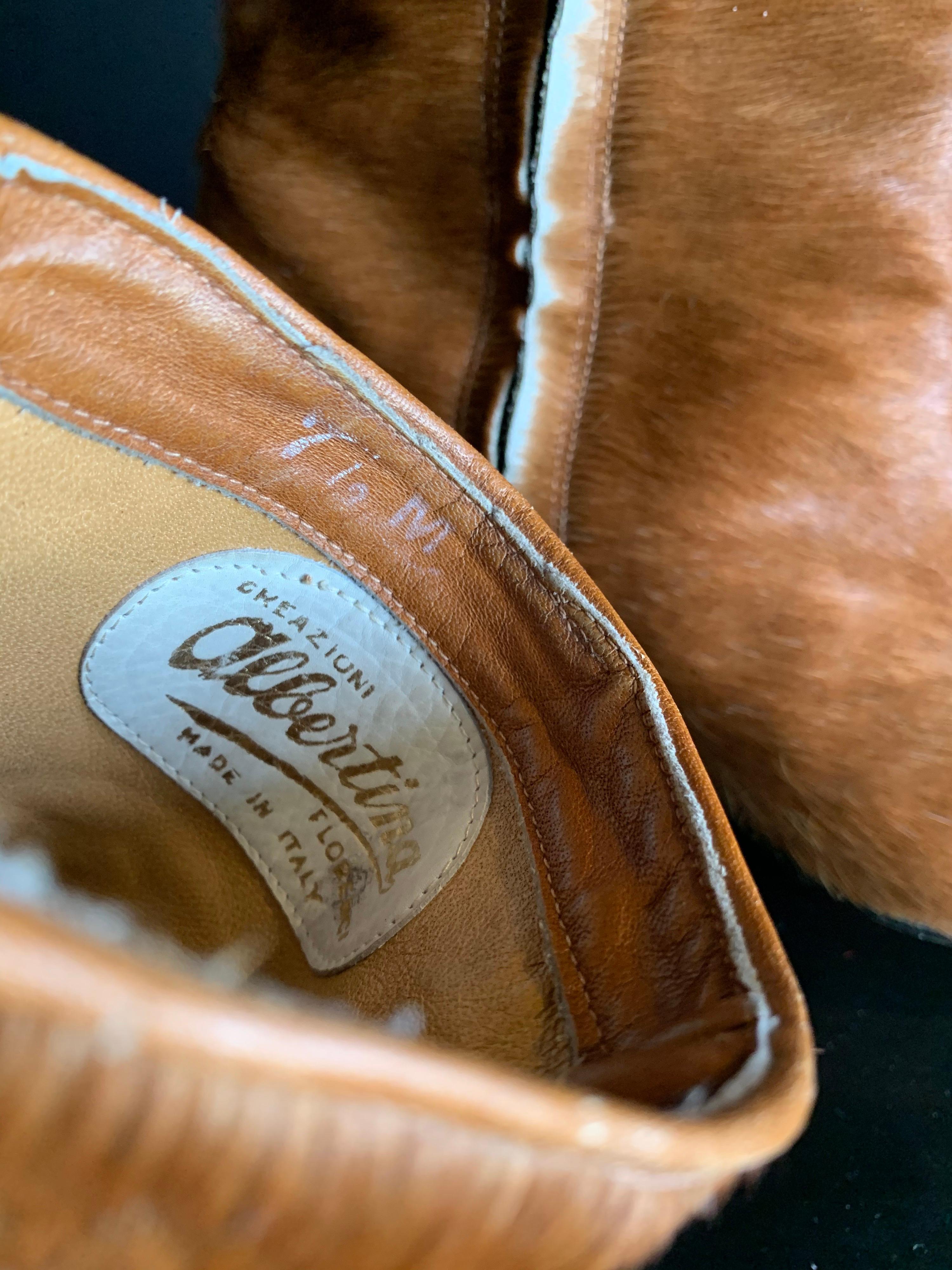 1960s Albertina Fawn Color Pony Mod Go-Go Booties From Italy 2