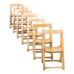 1960s Aldo Jacober Folding Chairs for Alberto Bazzani Set of 7