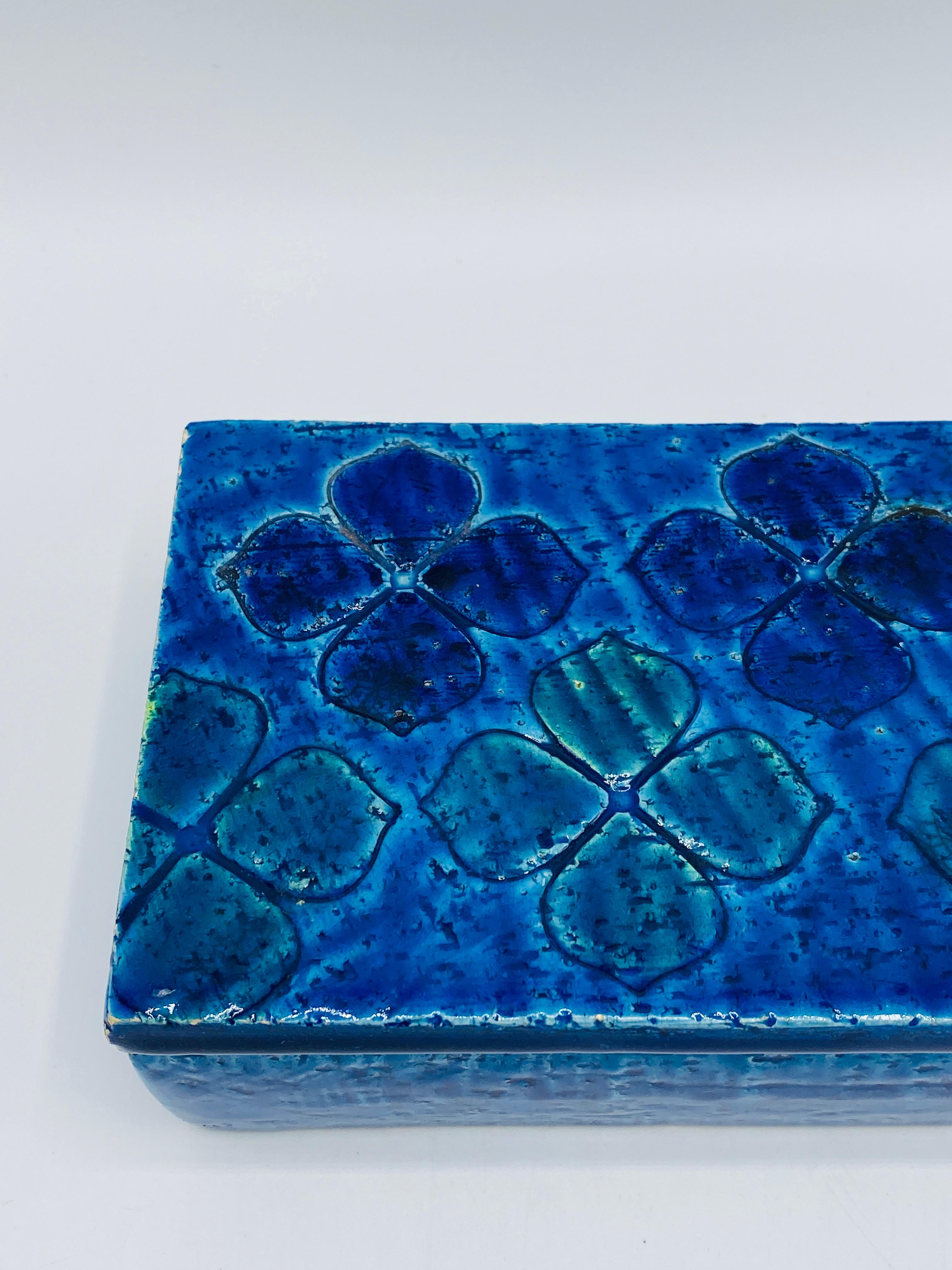 1960s Aldo Londi Bitossi 'Blue Rimini' Clover Box, #10/20 For Sale 2