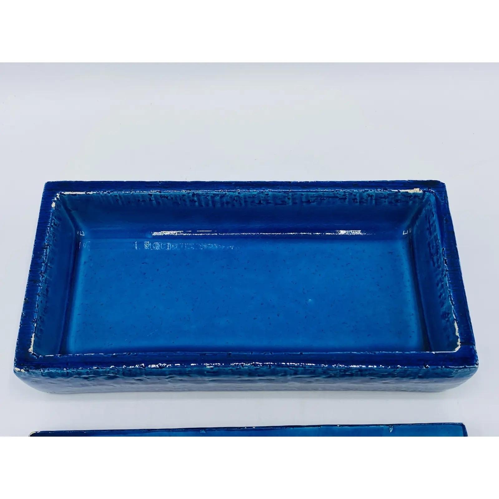 1960s Aldo Londi Bitossi 'Blue Rimini' Clover Box, #10/20 For Sale 2