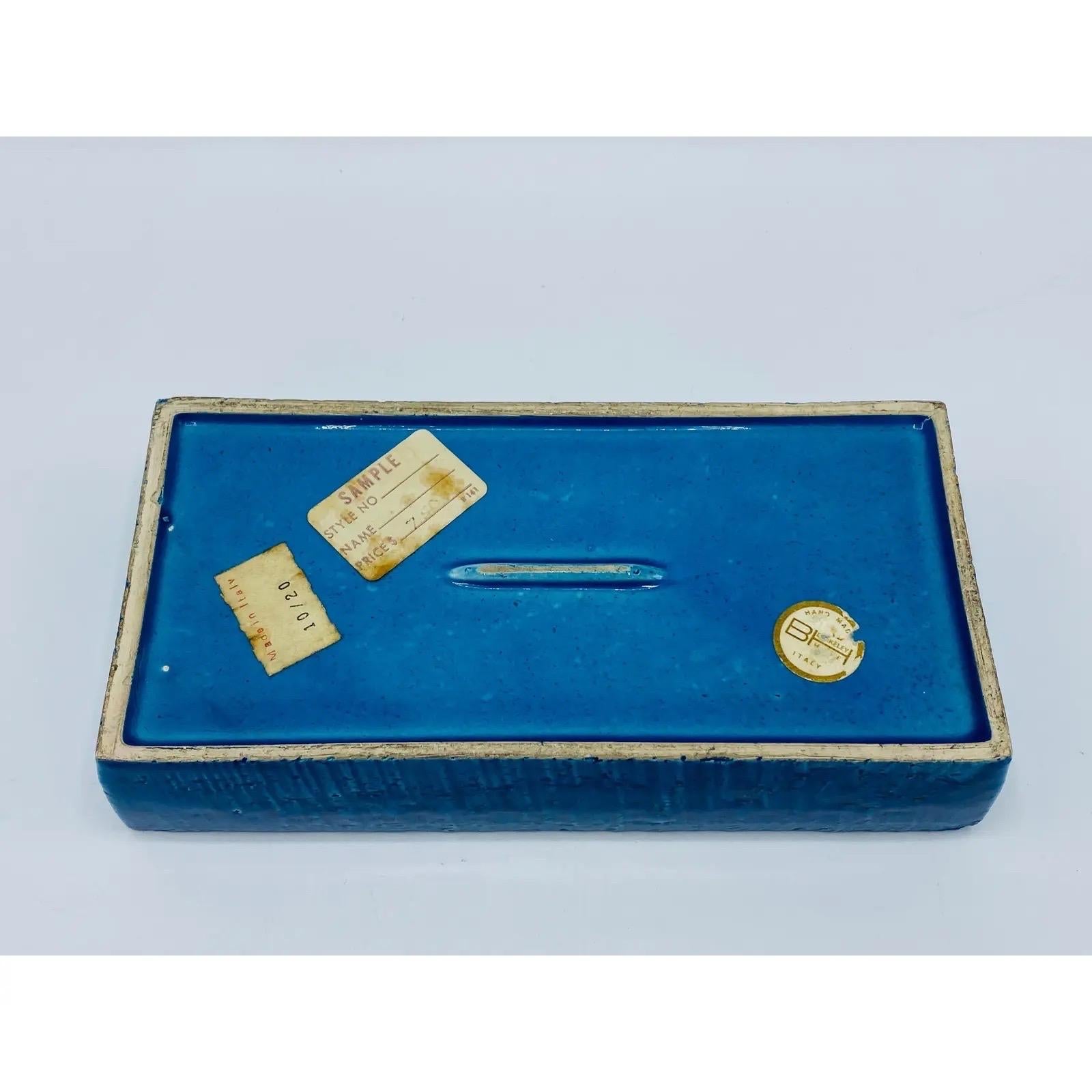 1960s Aldo Londi Bitossi 'Blue Rimini' Clover Box, #10/20 For Sale 3