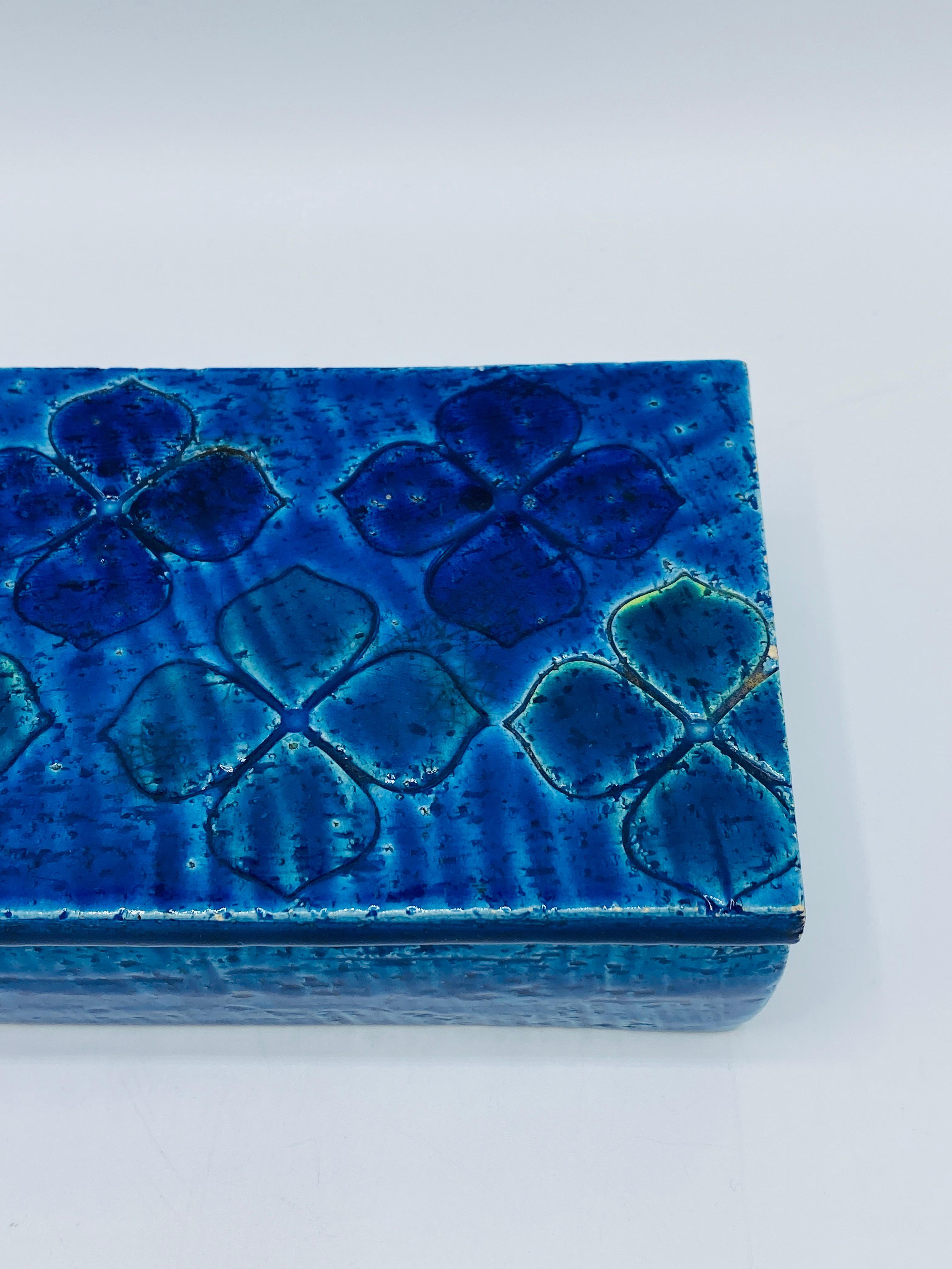 1960s Aldo Londi Bitossi 'Blue Rimini' Clover Box, #10/20 For Sale 4