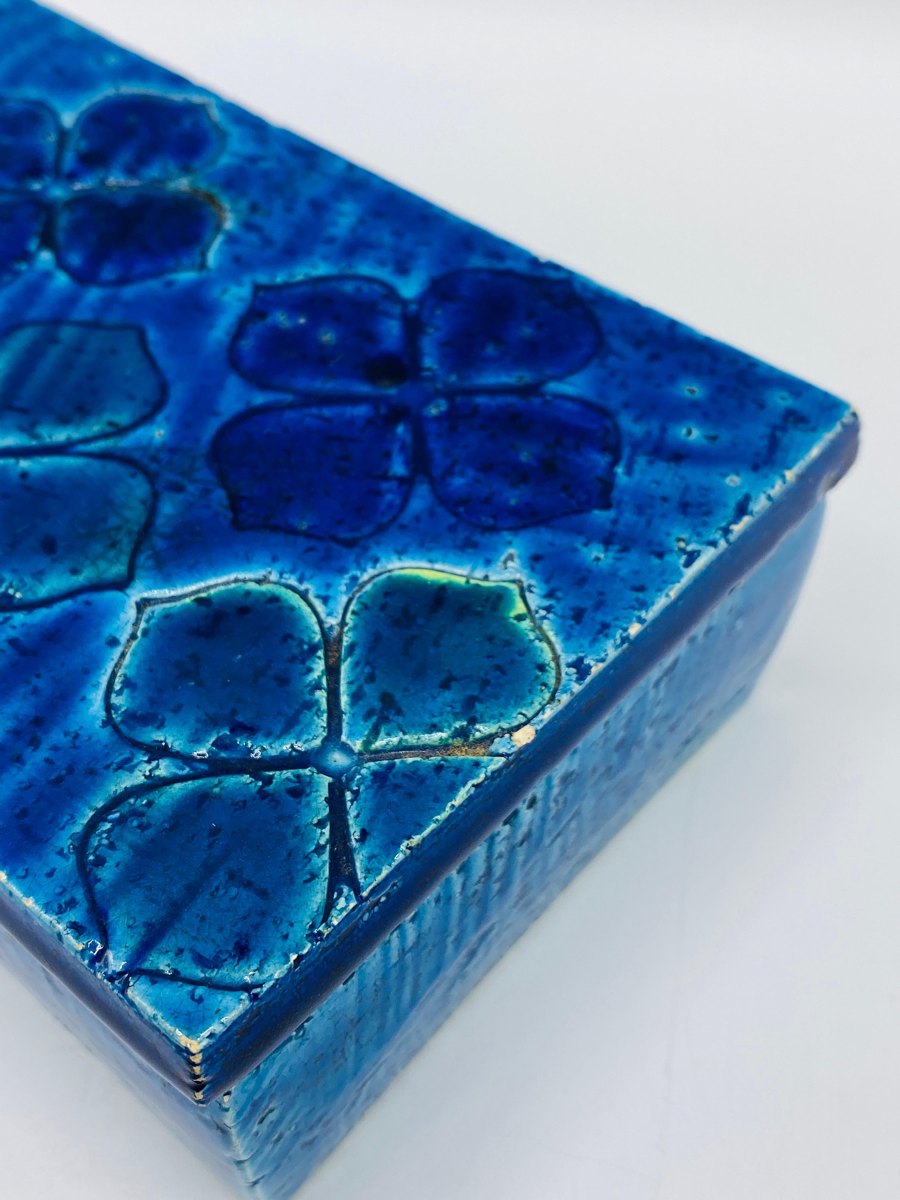 1960s Aldo Londi Bitossi 'Blue Rimini' Clover Box, #10/20 For Sale 5