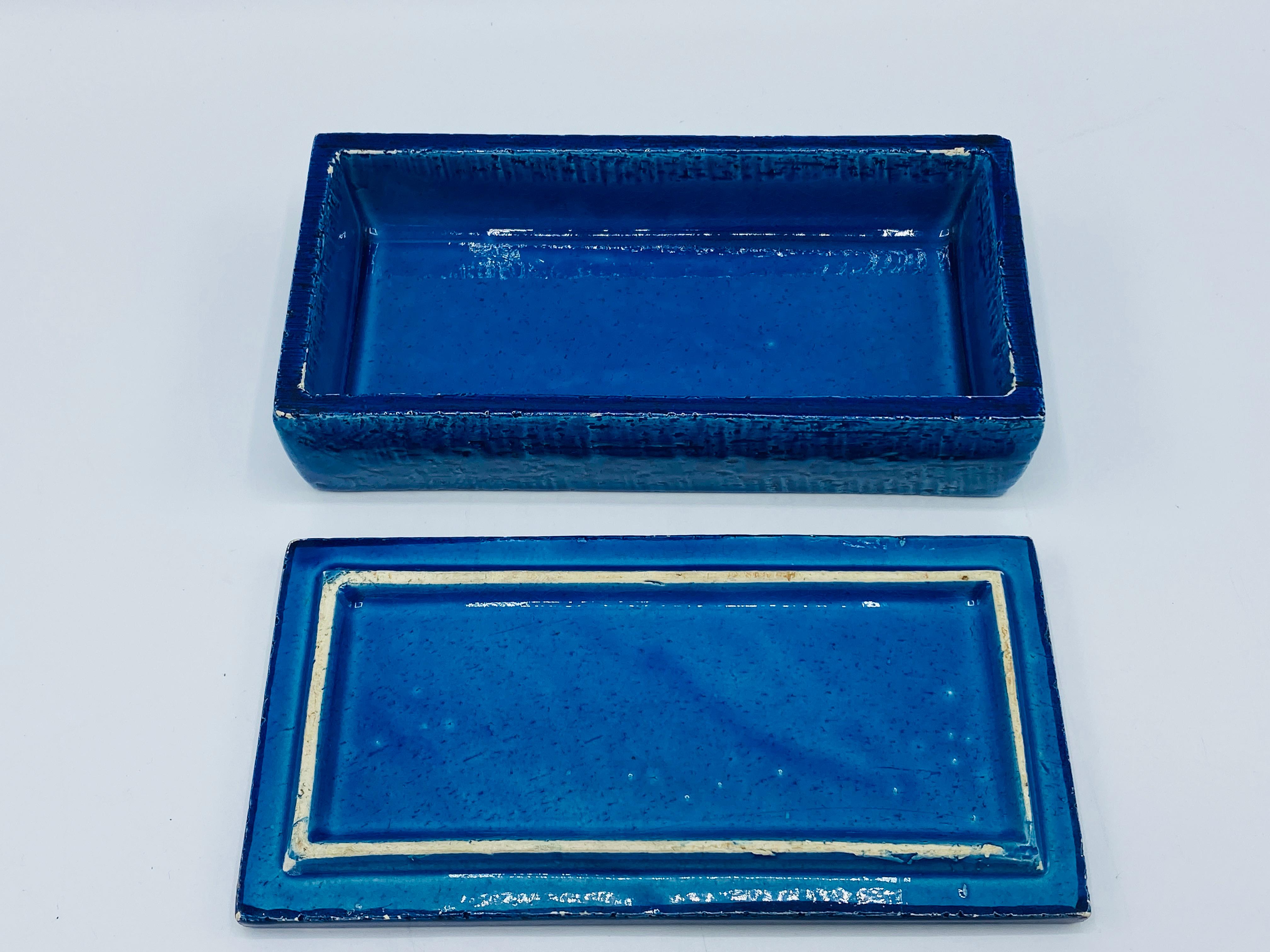 1960s Aldo Londi Bitossi 'Blue Rimini' Clover Box, #10/20 For Sale 6