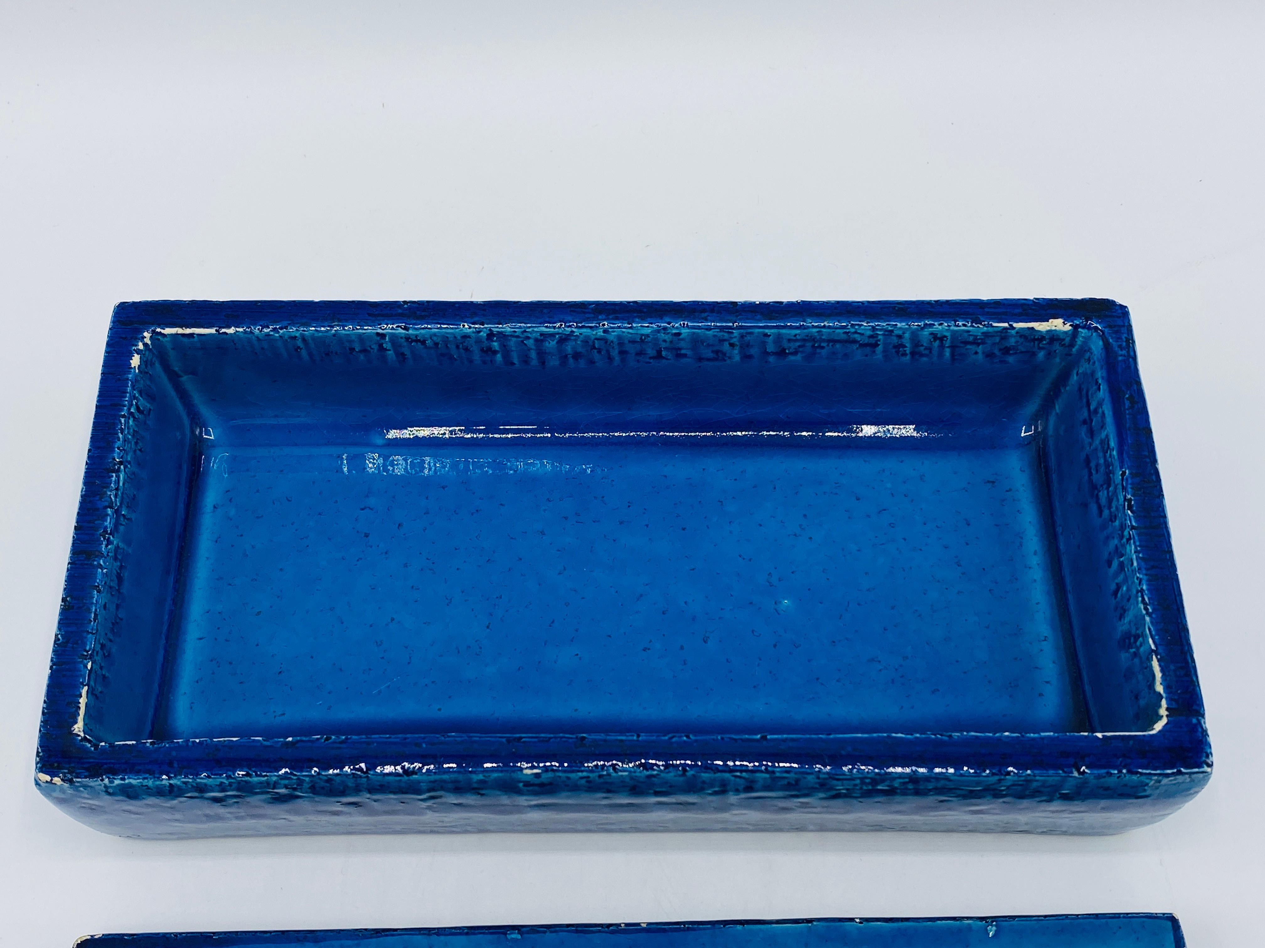 1960s Aldo Londi Bitossi 'Blue Rimini' Clover Box, #10/20 For Sale 7