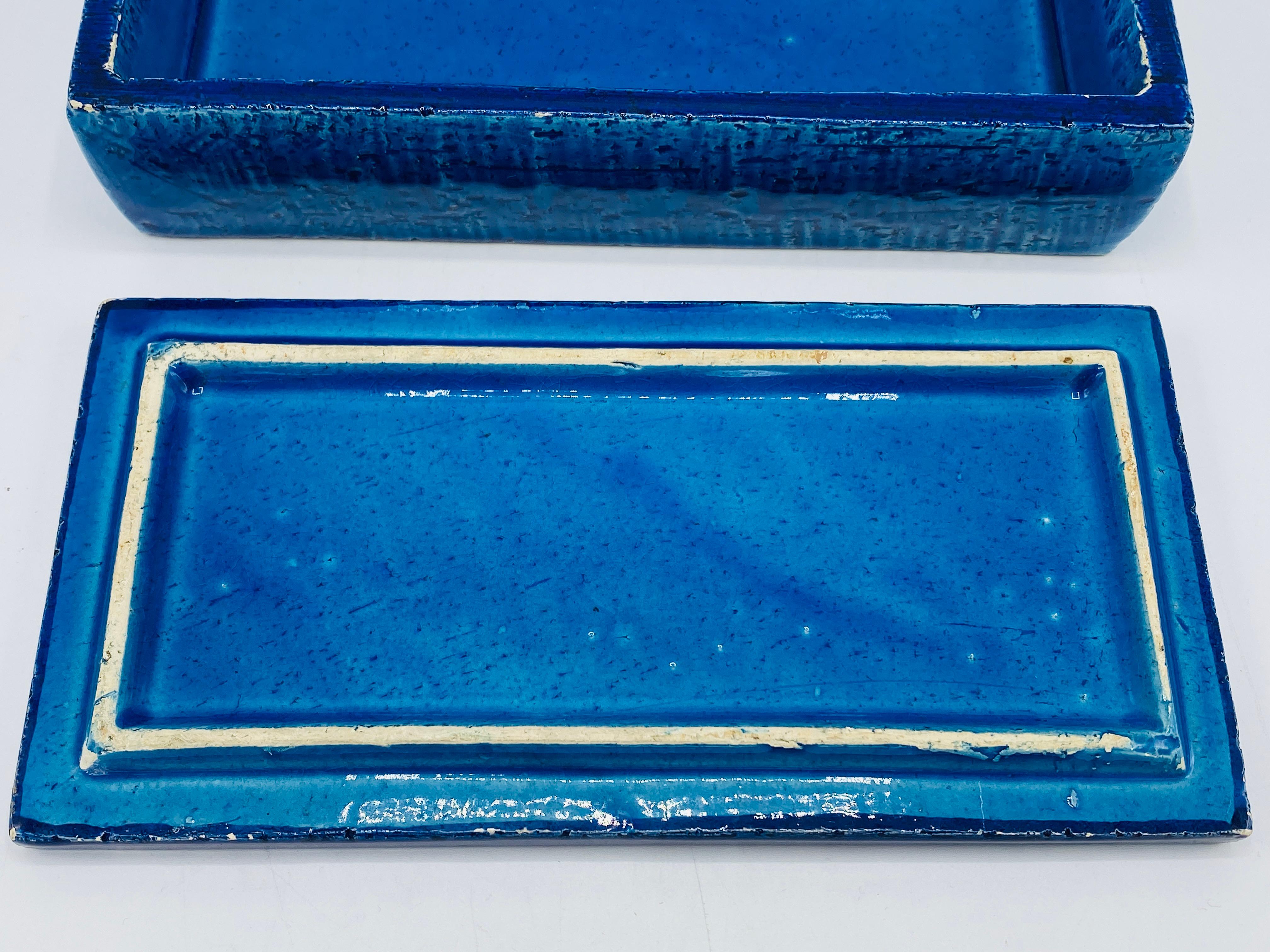 1960s Aldo Londi Bitossi 'Blue Rimini' Clover Box, #10/20 For Sale 8