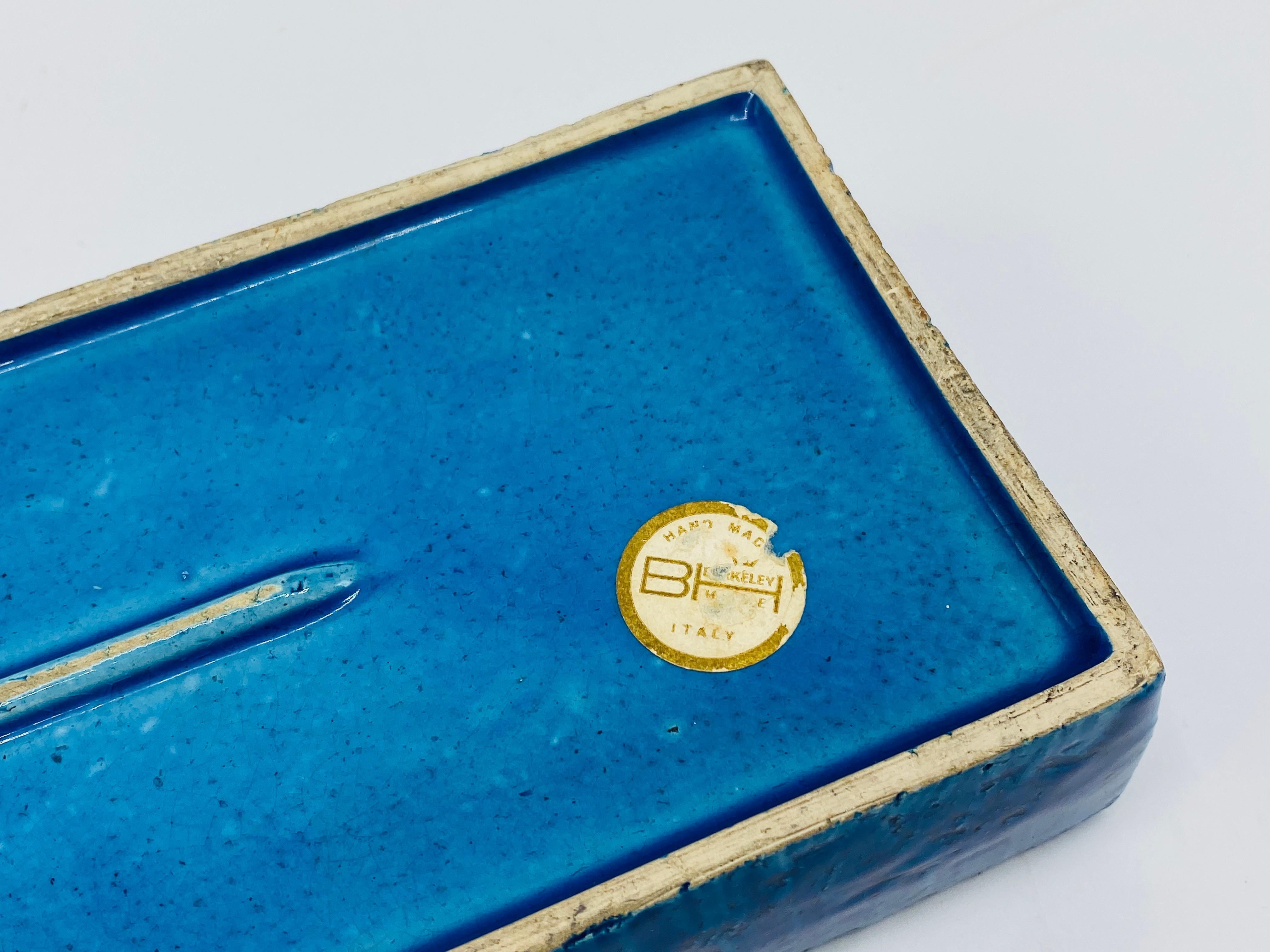 1960s Aldo Londi Bitossi 'Blue Rimini' Clover Box, #10/20 For Sale 11