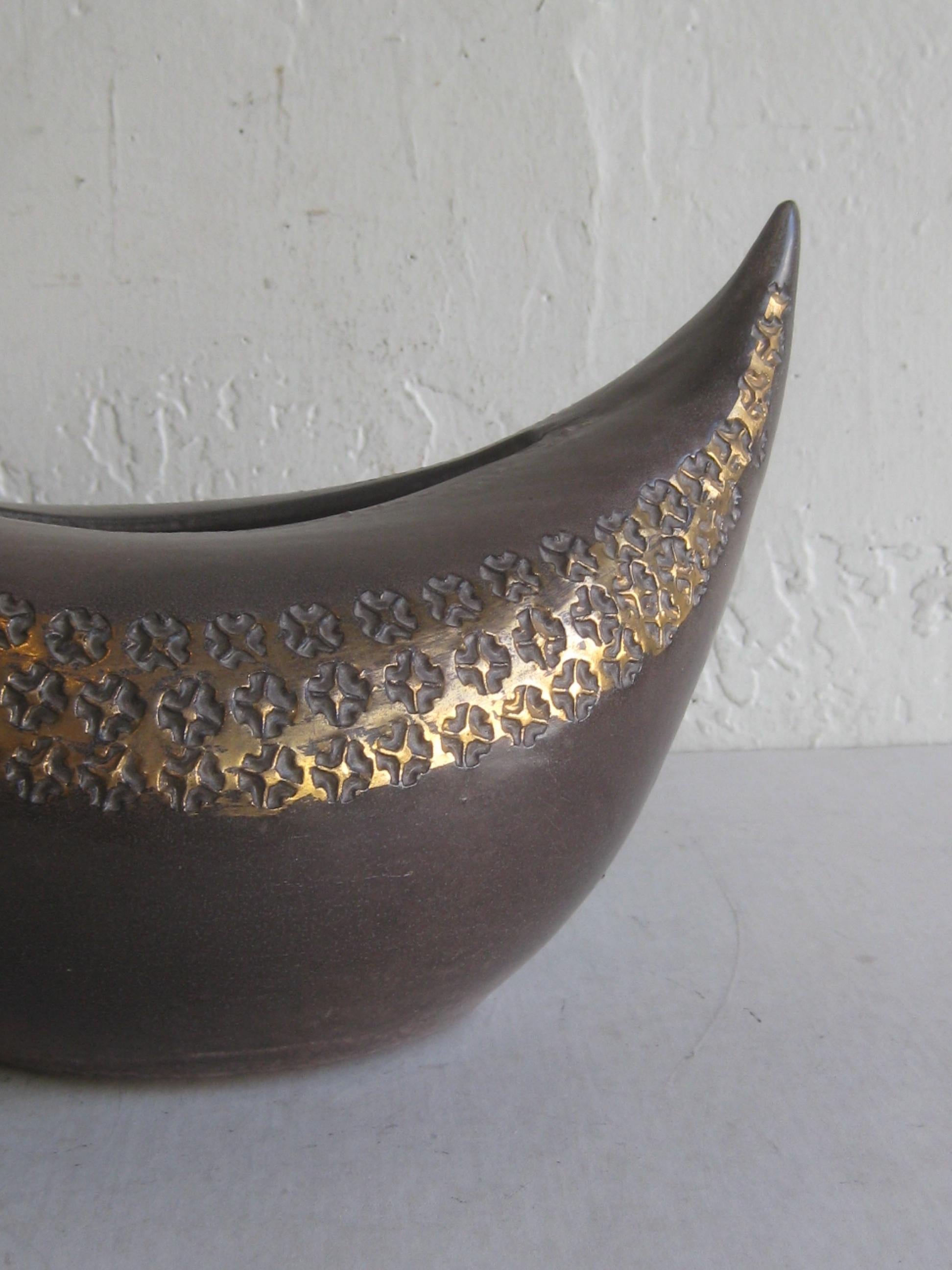 Italian 1960's Aldo Londi Bitossi for Raymor Italy Abstract Ceramic Pottery Bird Vase