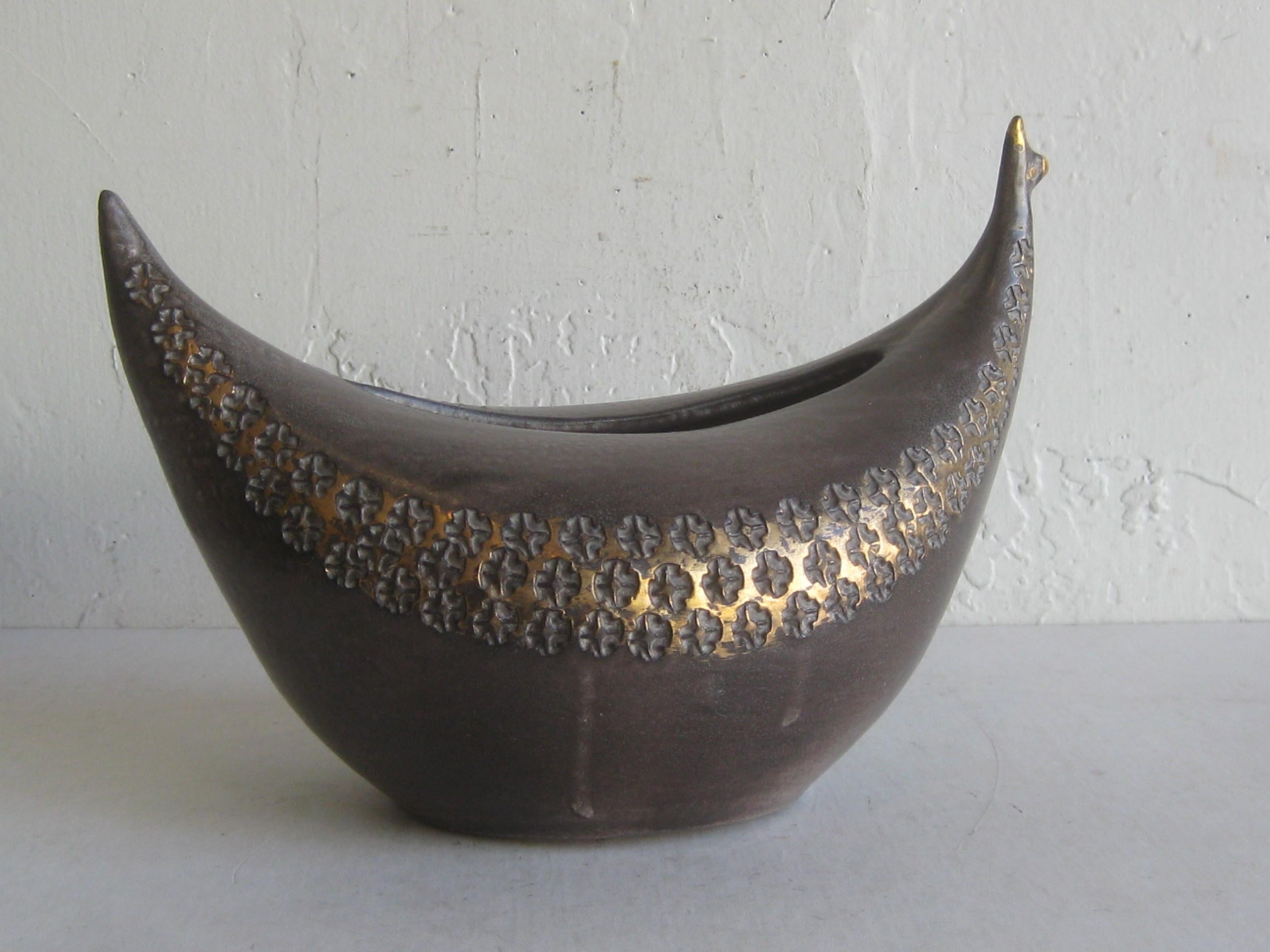 1960's Aldo Londi Bitossi for Raymor Italy Abstract Ceramic Pottery Bird Vase 1
