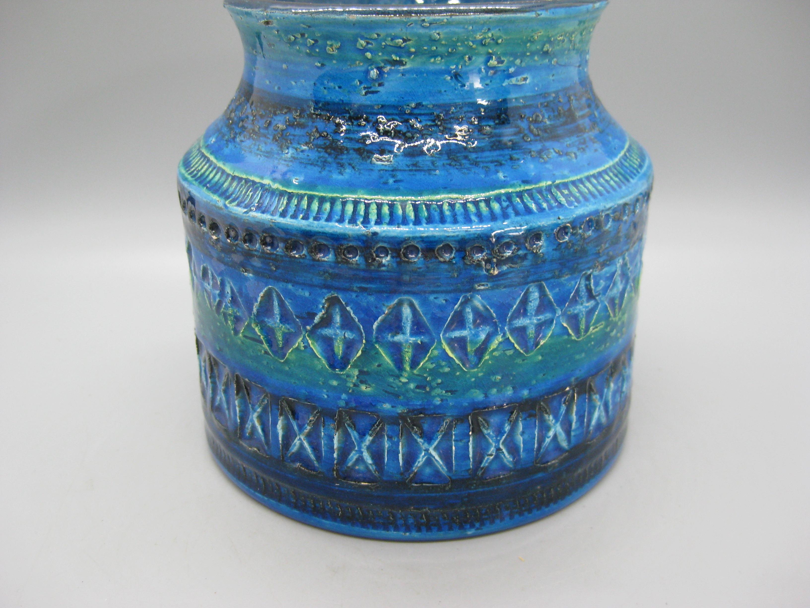 Italian 1960's Aldo Londi Bitossi for Raymor Italy Abstract Ceramic Pottery Rimini Vase For Sale