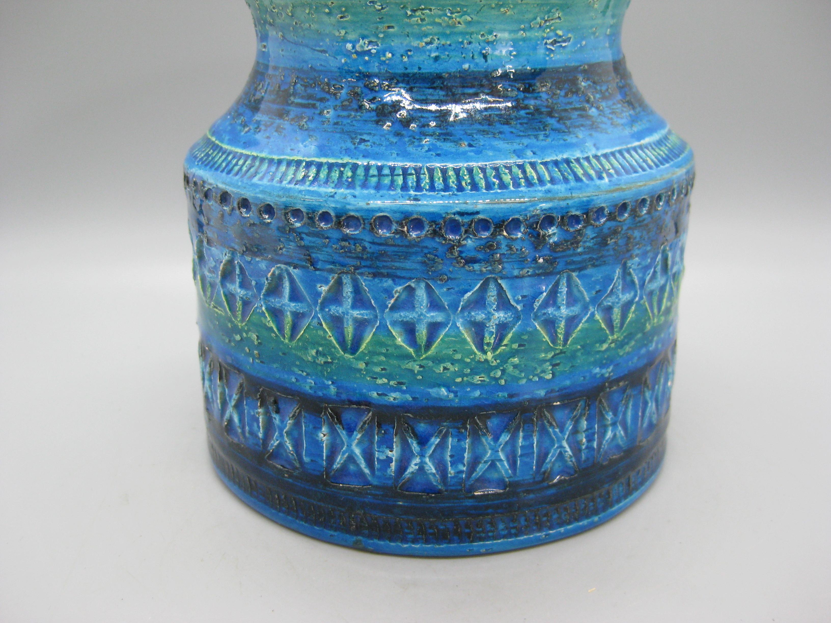 20th Century 1960's Aldo Londi Bitossi for Raymor Italy Abstract Ceramic Pottery Rimini Vase For Sale