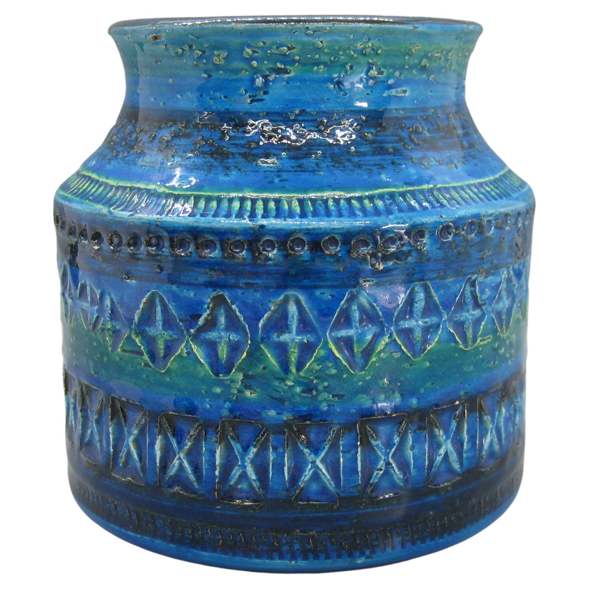 1960's Aldo Londi Bitossi for Raymor Italy Abstract Ceramic Pottery Rimini Vase For Sale