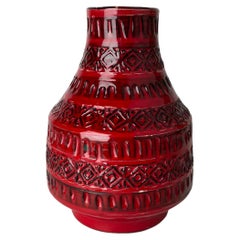 1960s Aldo Londi for Bitossi Red Vase Made in Italy