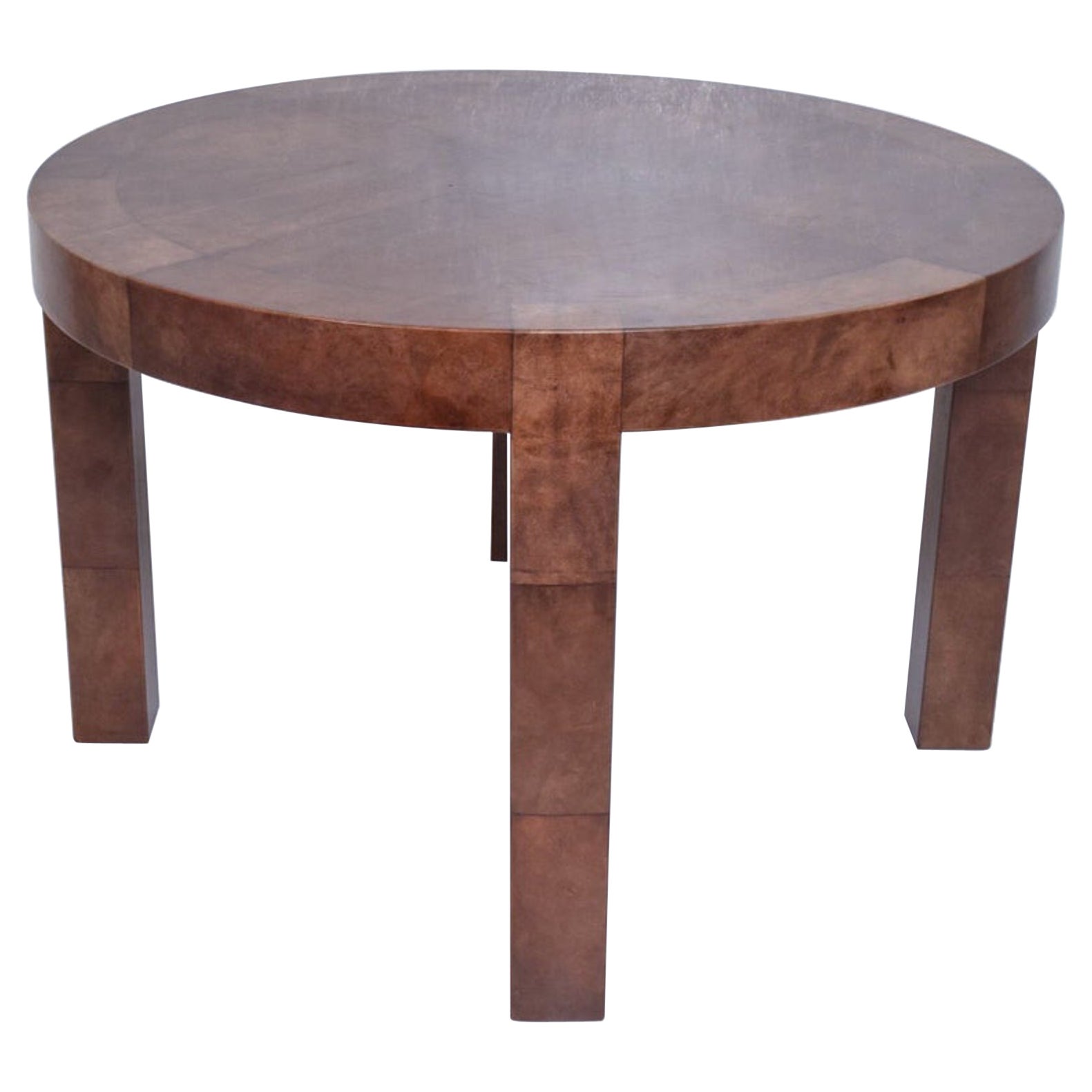 1960 Aldo Tura Table de salle à manger en peau de chèvre enveloppée Italie