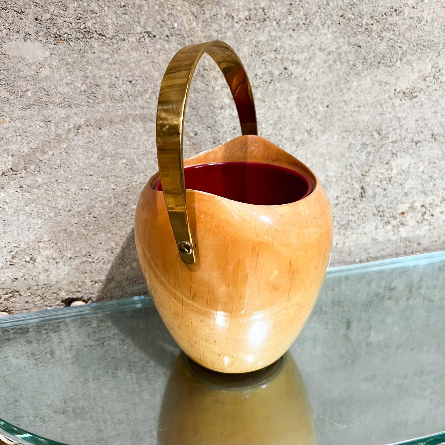 Mid-Century Modern 1960s Aldo Tura Goatskin and Bronze Ice Bucket Macabo Italy For Sale