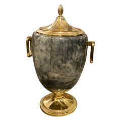 1960s Aldo Tura Mid-Century Modern Goatskin and Brass Ice Bucket