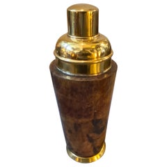 1960s Aldo Tura Mid-Century Modern Goatskin and Brass Italian Shaker