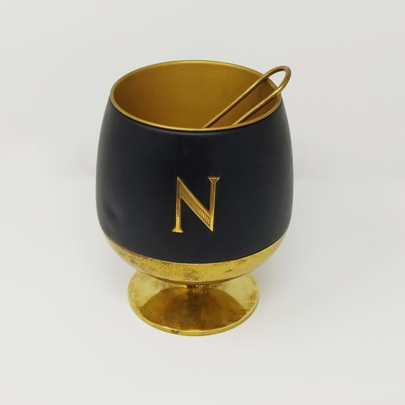 1960s, Aldo Tura Modern Italian Brass Cocktail Set for Napoleon Cognac For Sale 3
