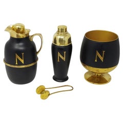 1960s, Aldo Tura Modern Italian Brass Cocktail Set for Napoleon Cognac