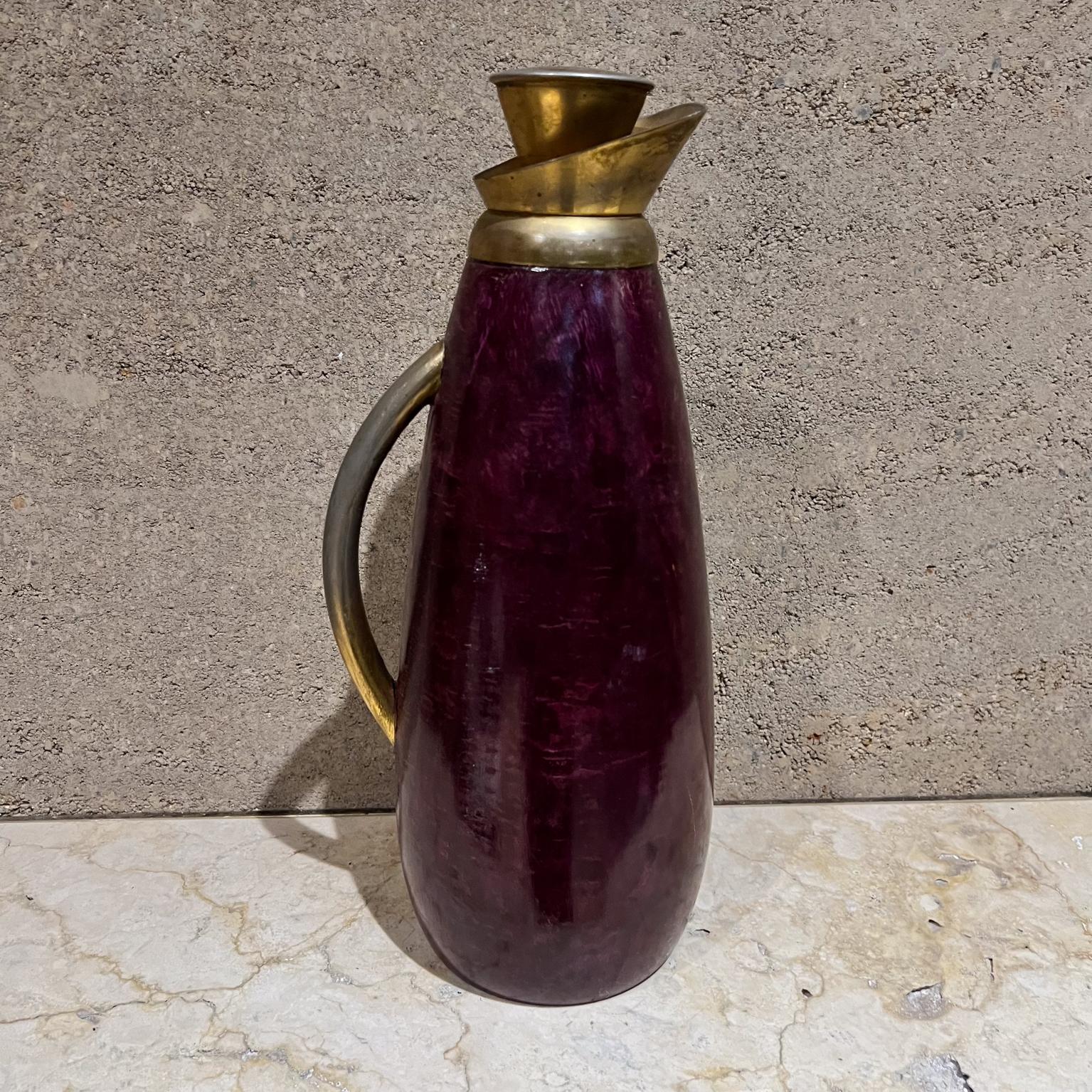 1960s Aldo Tura Purple Pitcher Goatskin and Brass Italy For Sale 4