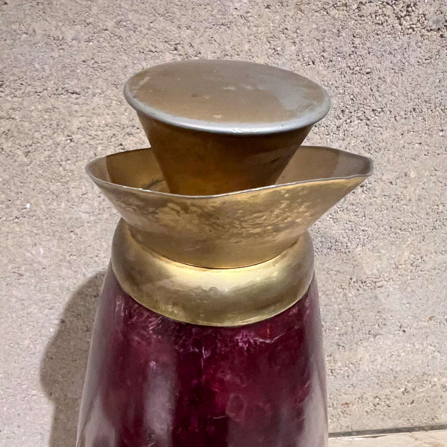 1960s Aldo Tura Purple Pitcher Goatskin and Brass Italy For Sale 9