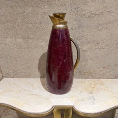 1960s Aldo Tura Purple Pitcher Goatskin and Brass Italy