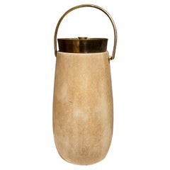 1960 Aldo Tura Cubitera alta para champán Piel de cabra lacada Italia
