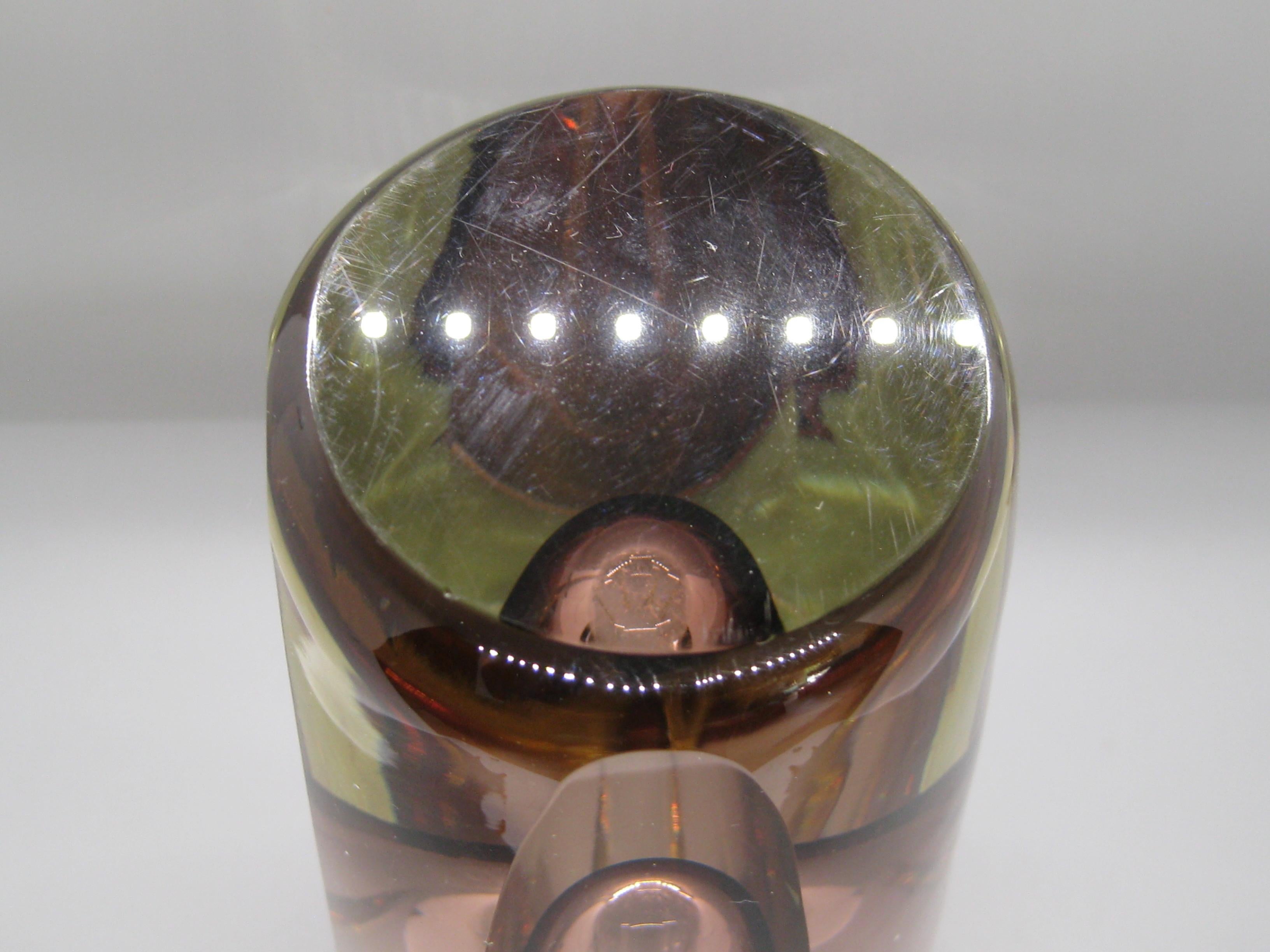 1960 Alessandro Mandruzzato Jarrón facetado veneciano de Murano Glass Sommerso 10 en venta 8