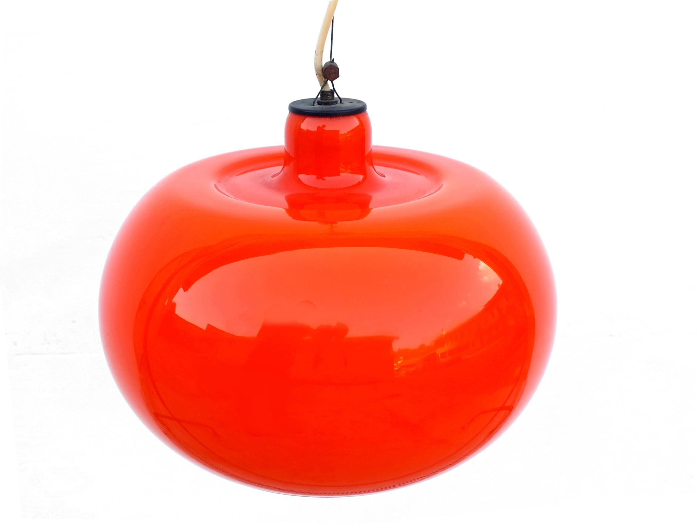 Modern 1960s Alessandro Pianon Lumenform Italy Ceiling Lamp in Glass For Sale