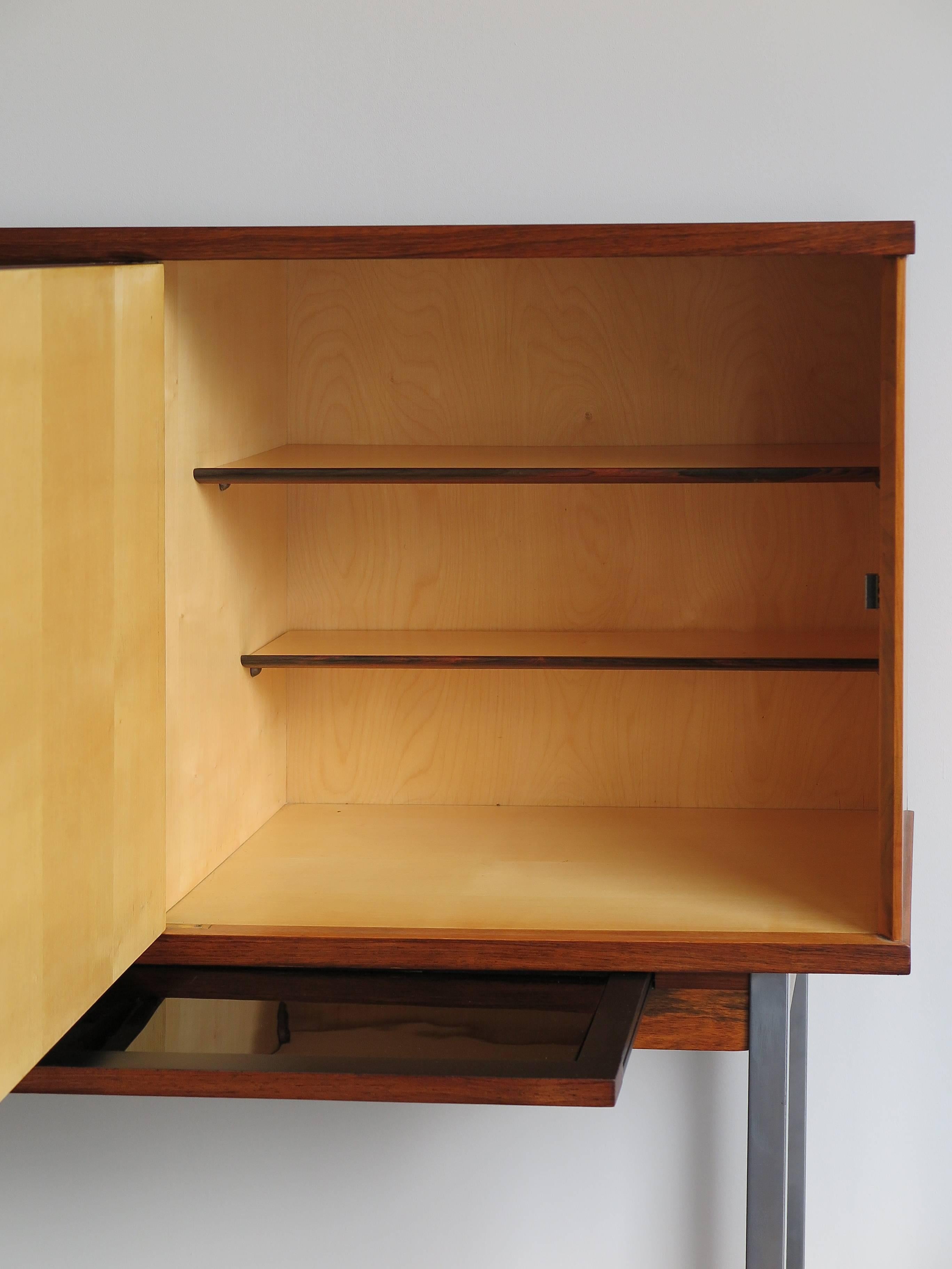Belgian 1960s Alfred Hendrichx Mid-Century Modern Belgium Rosewood Buffet Cabinet