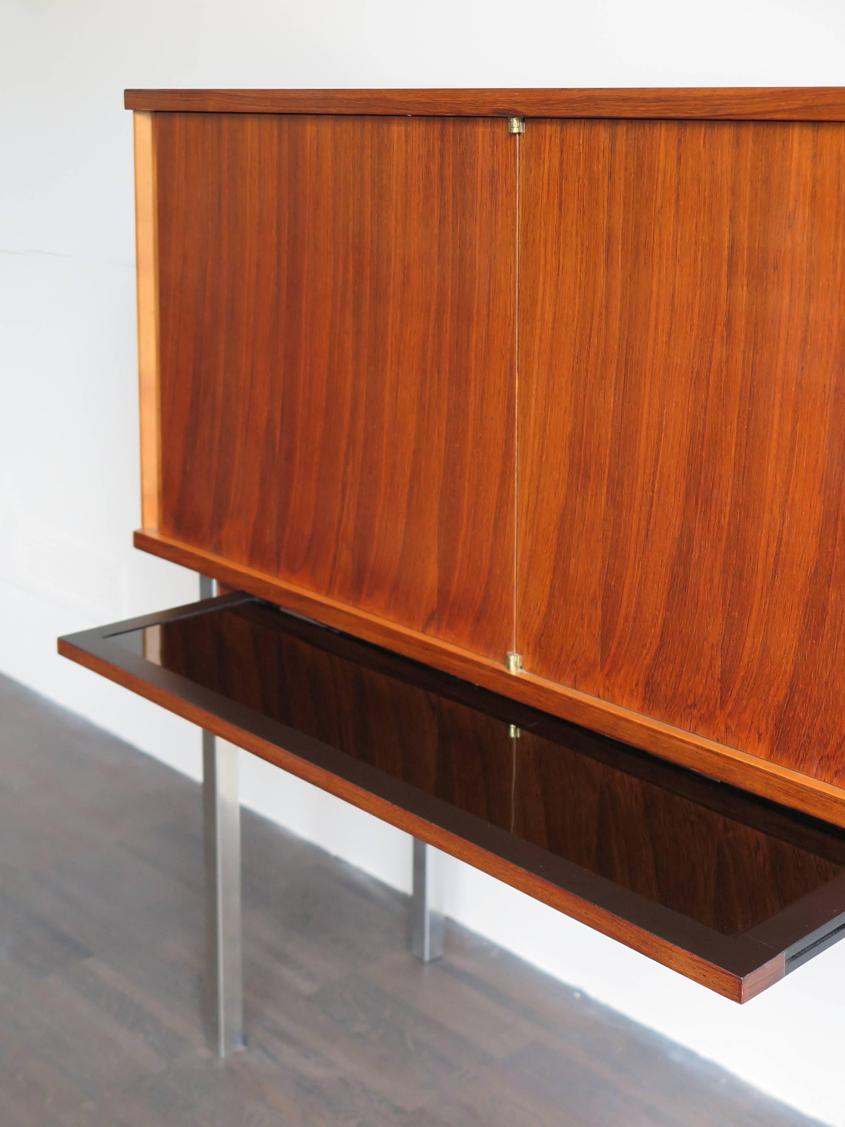 Veneer 1960s Alfred Hendrichx Mid-Century Modern Belgium Rosewood Buffet Cabinet