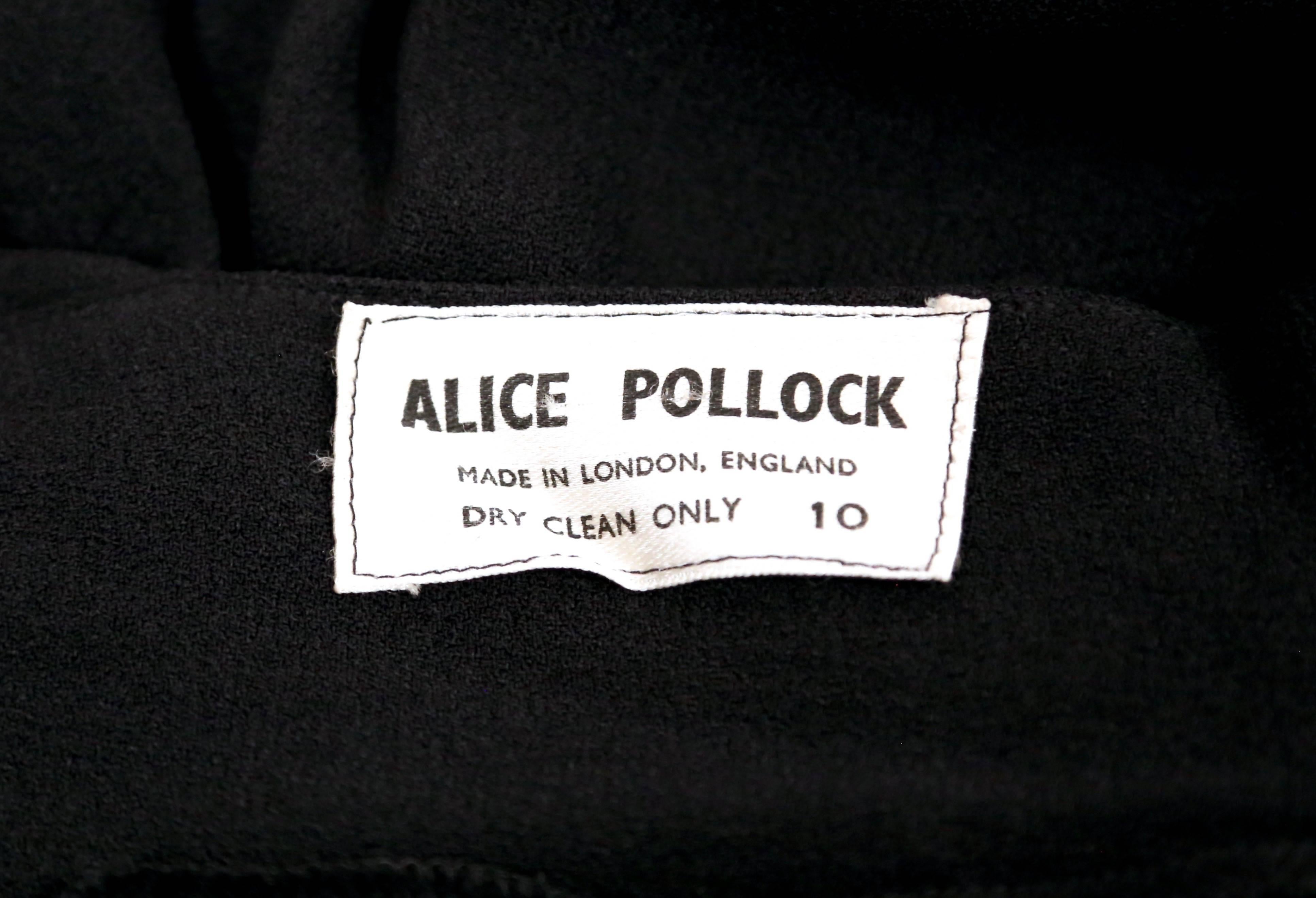 1960's ALICE POLLOCK / QUORUM black moss crepe halter dress with fringe For Sale 1