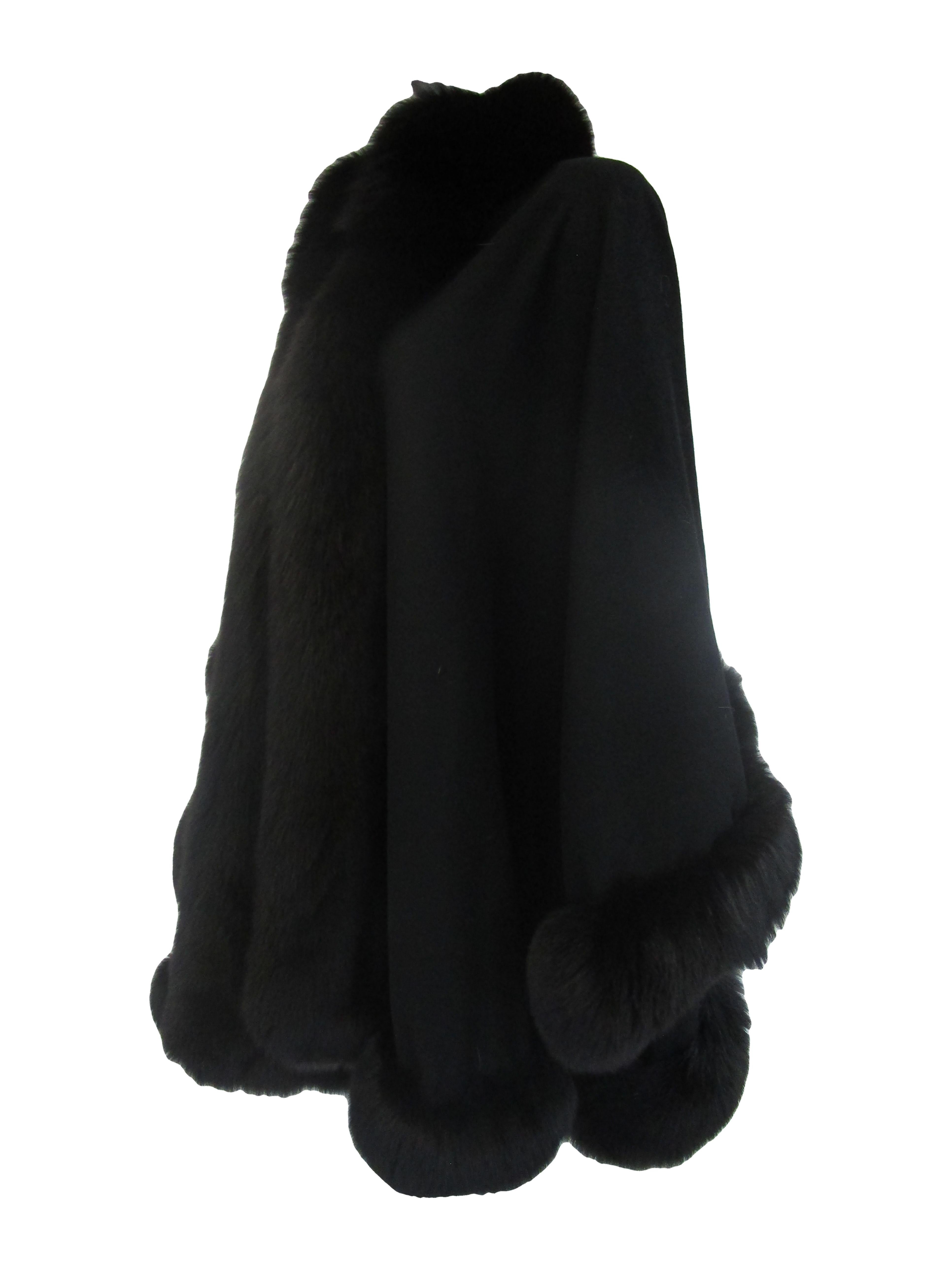 black cape with fur