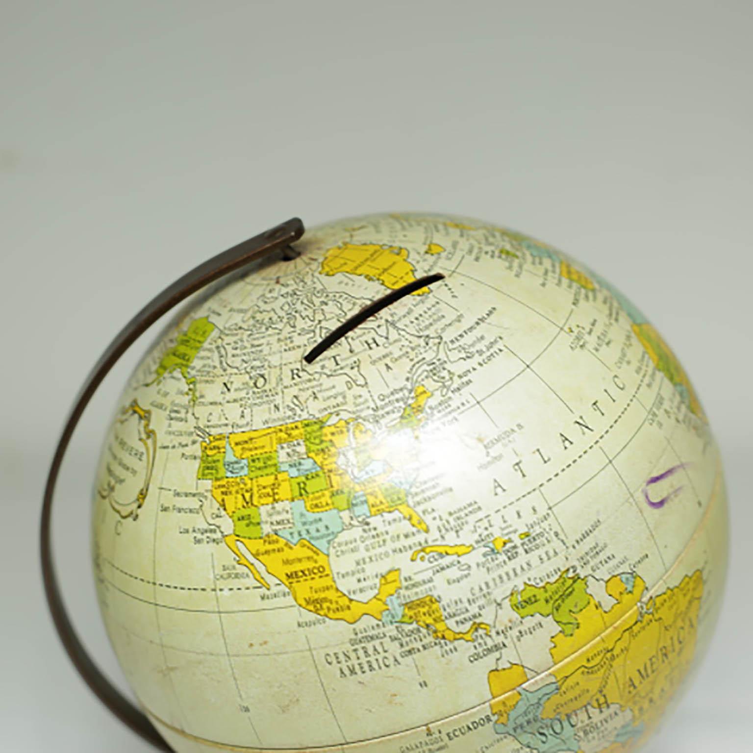 1960s All Metal Bank Globe In Good Condition In San Francisco, CA