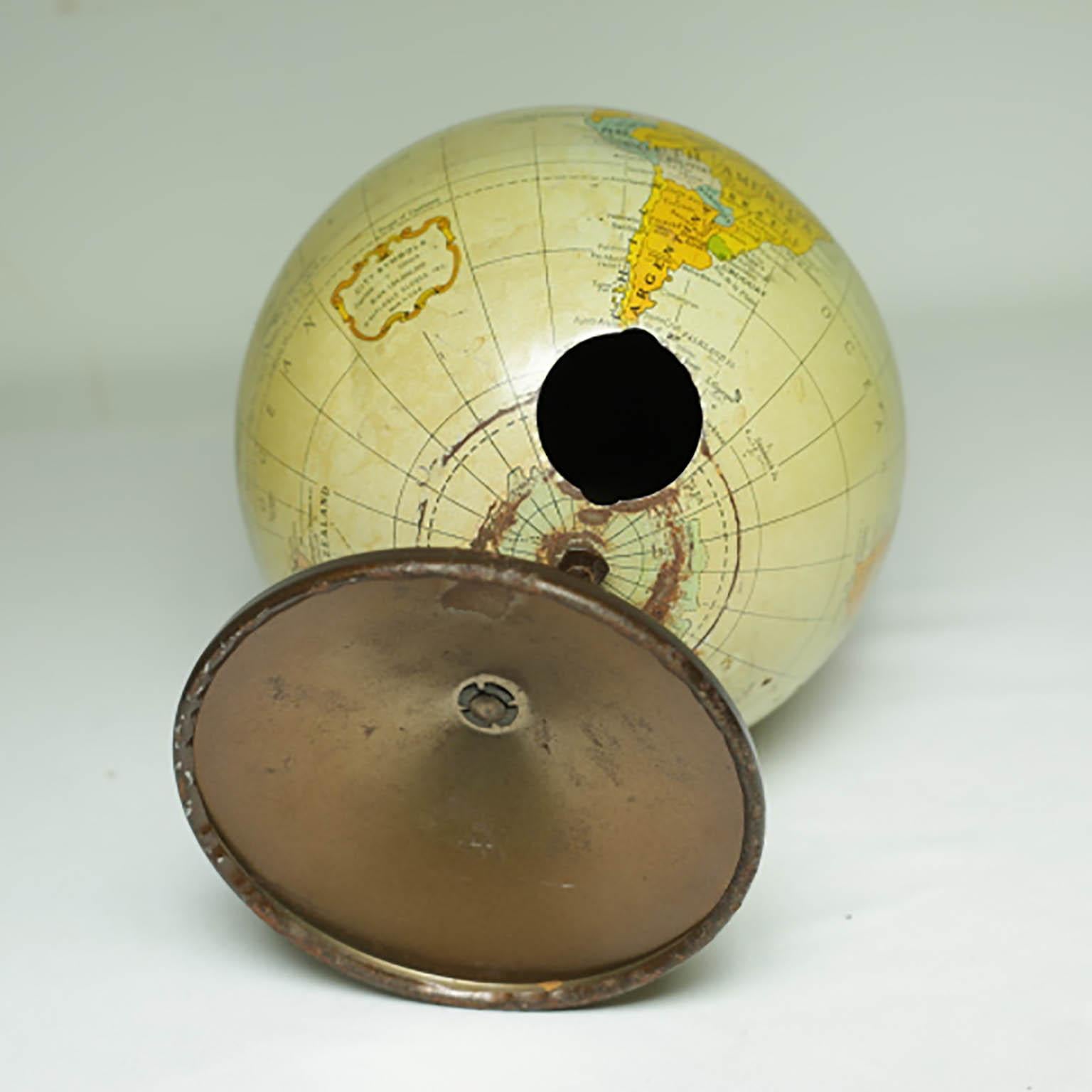 20th Century 1960s All Metal Bank Globe