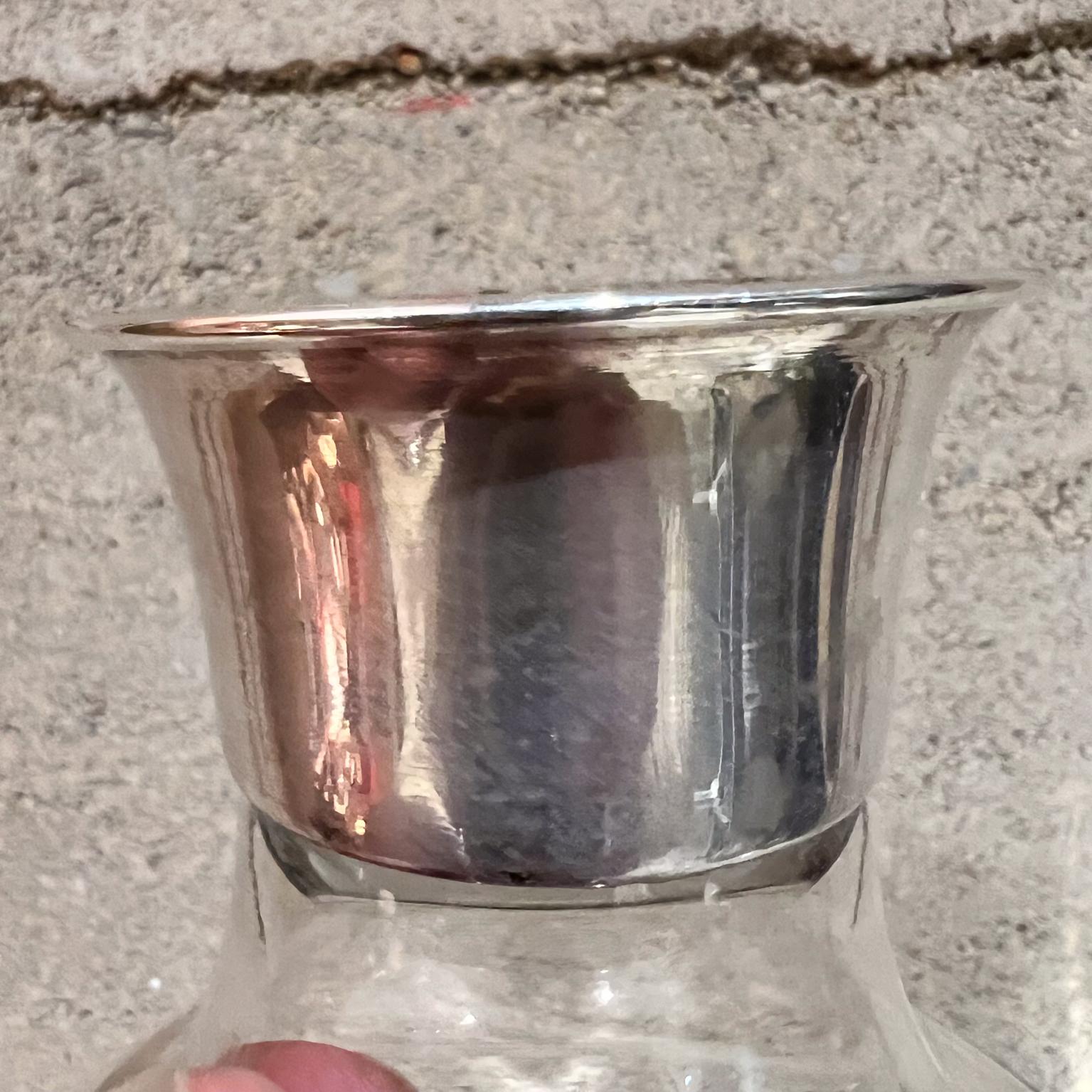 1960s Allan Adler Sterling Silver Glass Candlestick Holder Set (4) For Sale 9