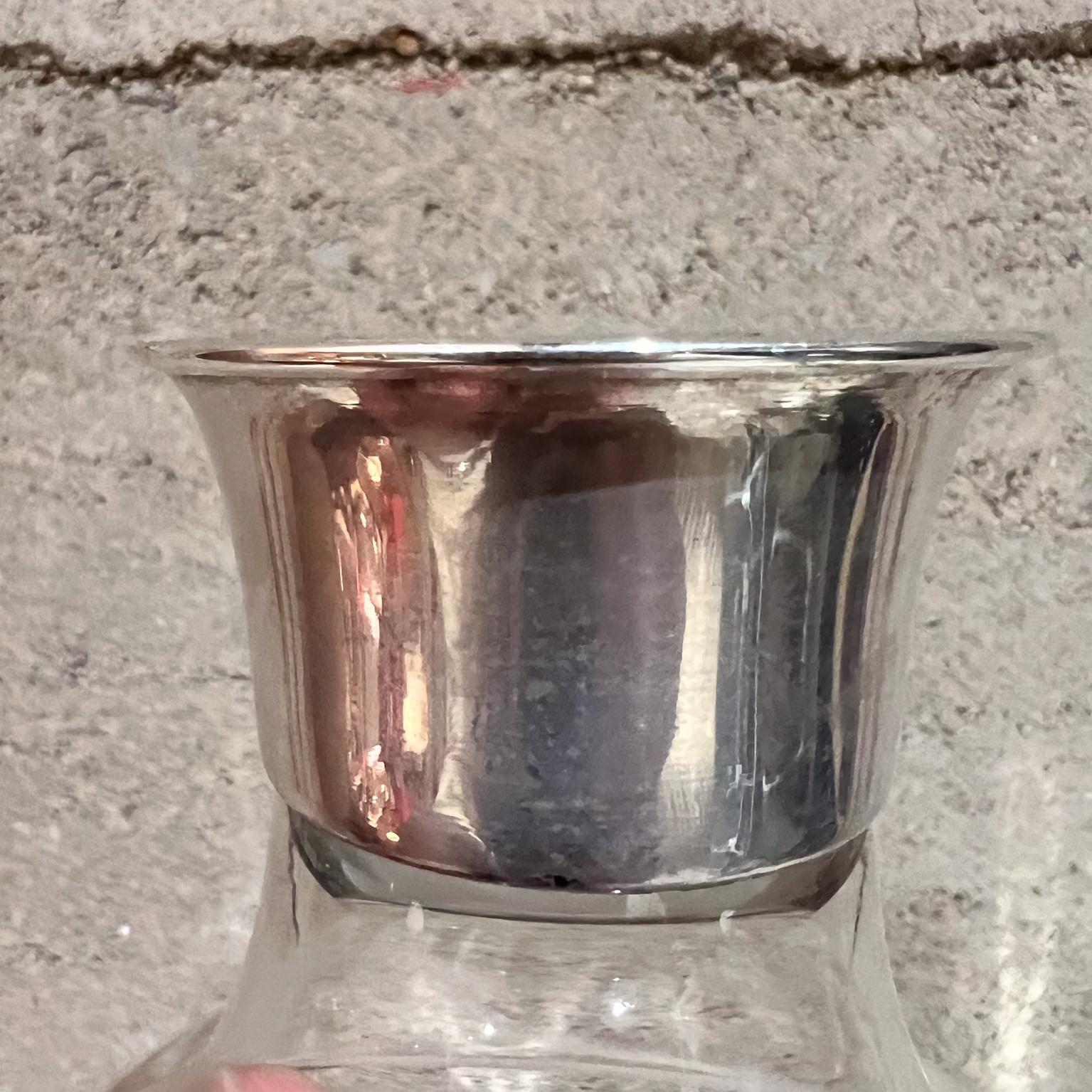 1960s Allan Adler Sterling Silver Glass Candlestick Holder Set (4) For Sale 10