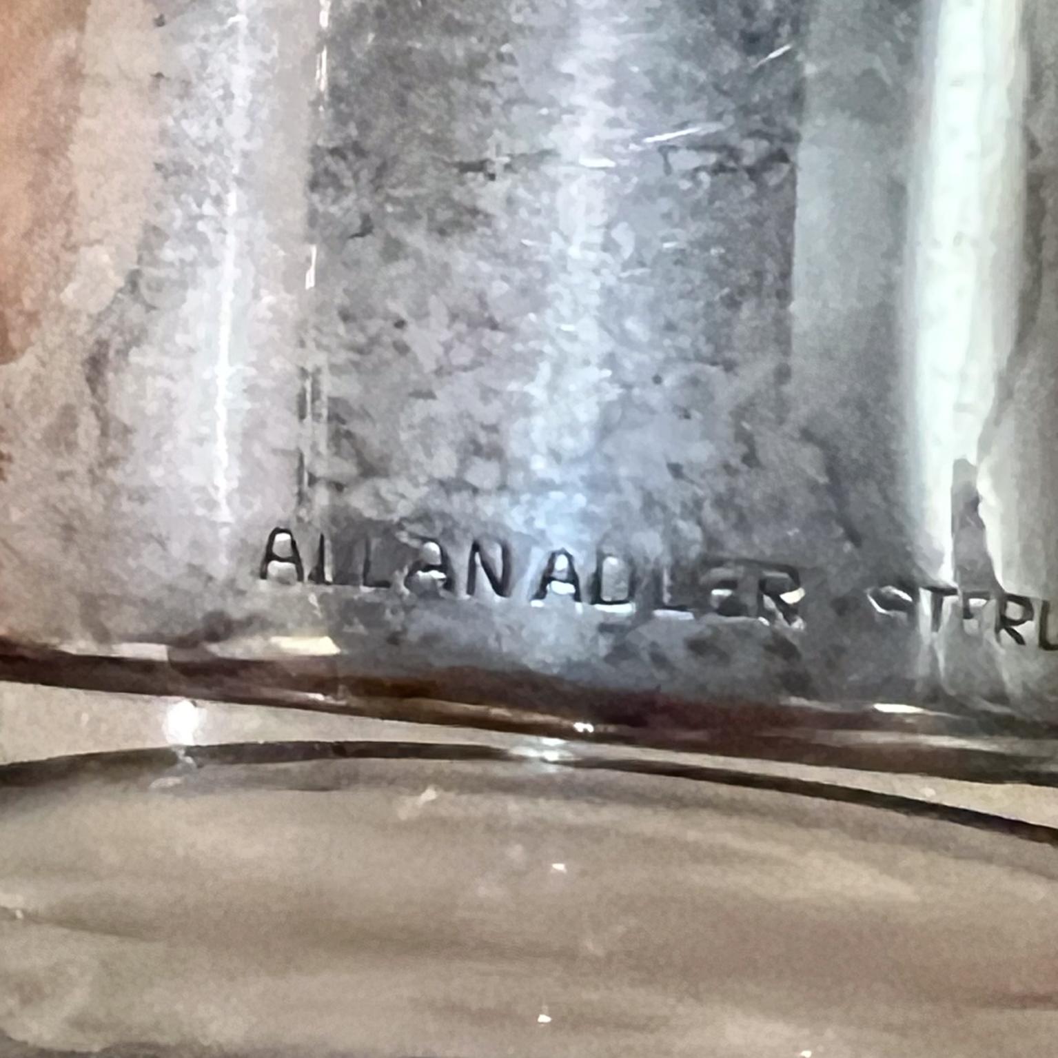 1960s Allan Adler Sterling Silver Glass Candlestick Holder Set (4) For Sale 2