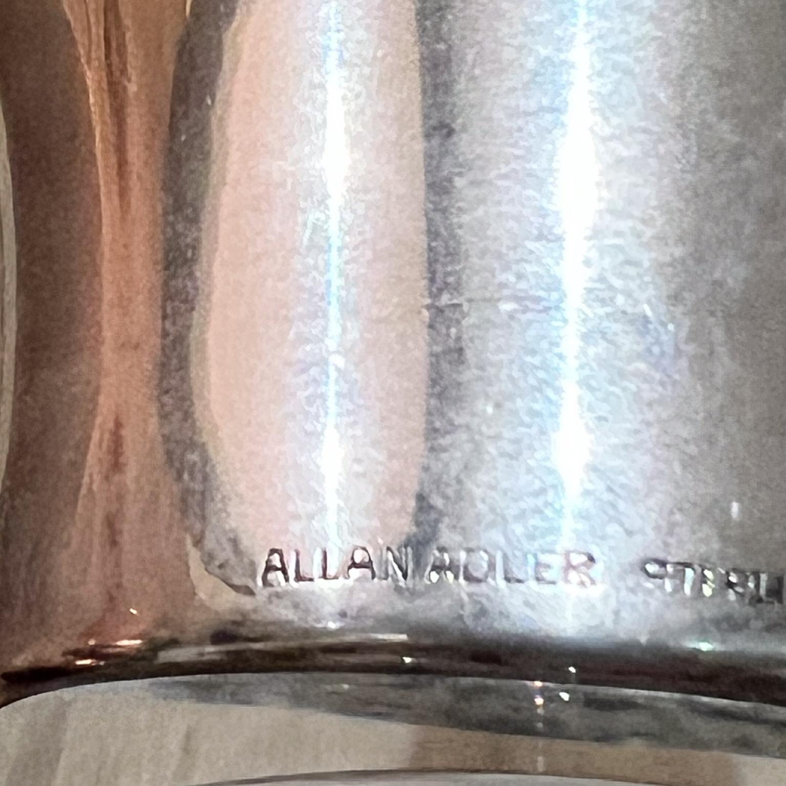 1960s Allan Adler Sterling Silver Glass Candlestick Holder Set (4) For Sale 3