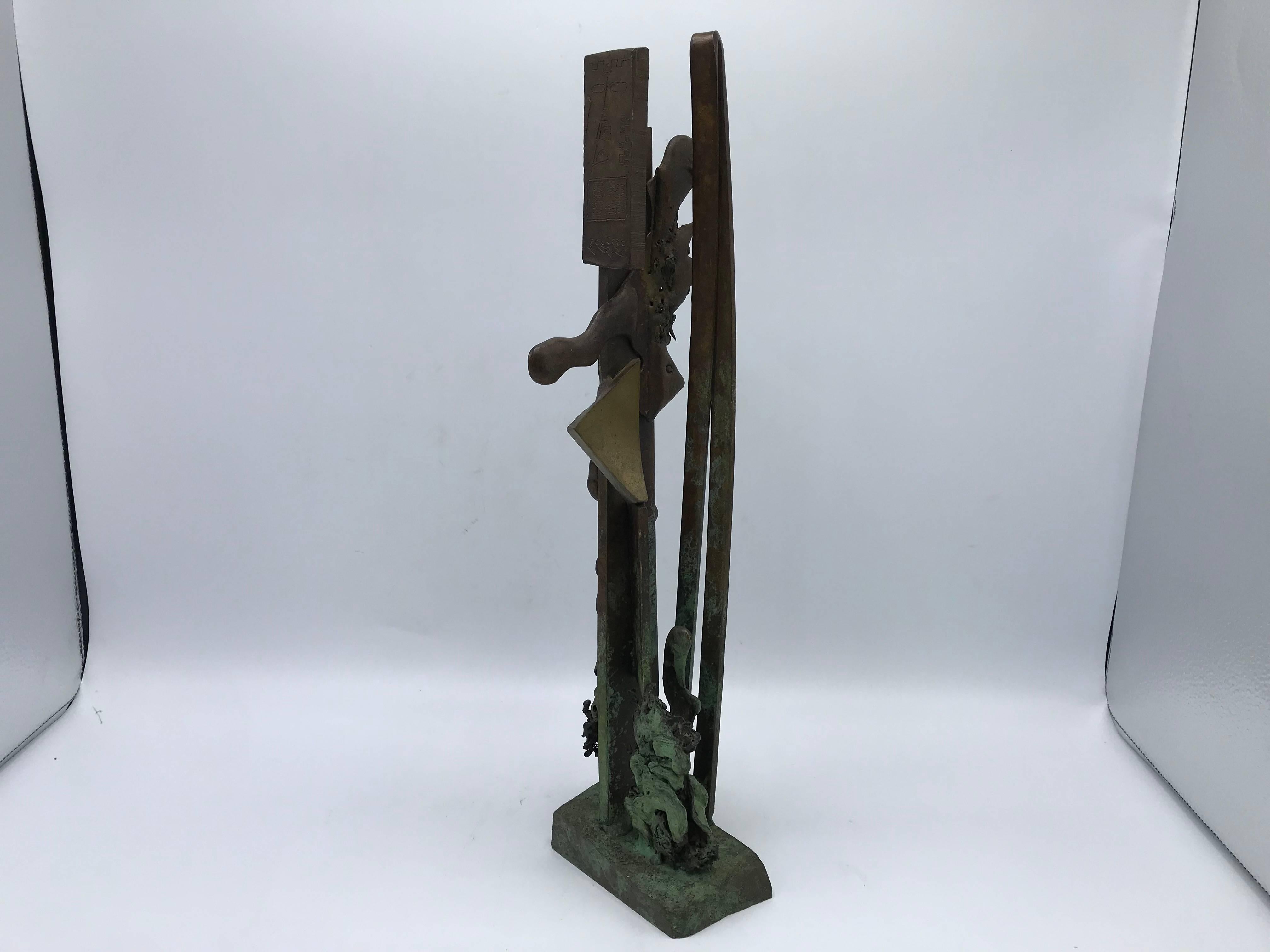 1960s Allegory of Man Midcentury Brutalist Bronze Sculpture 2