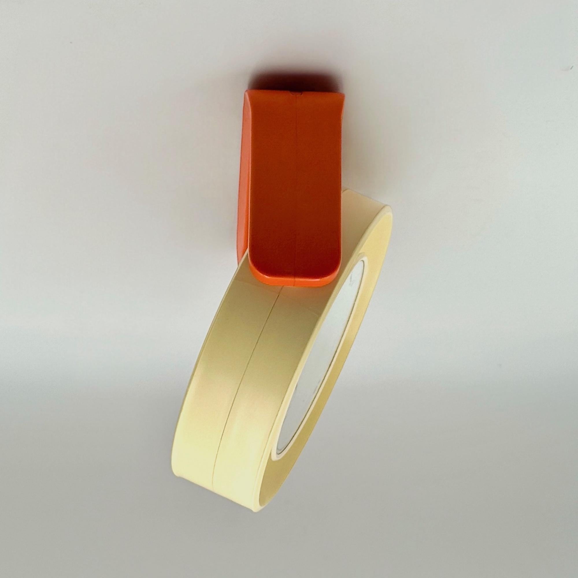 1960s Allibert Space Age Illuminated Mirror with Orange Plastic Base in vendita 10