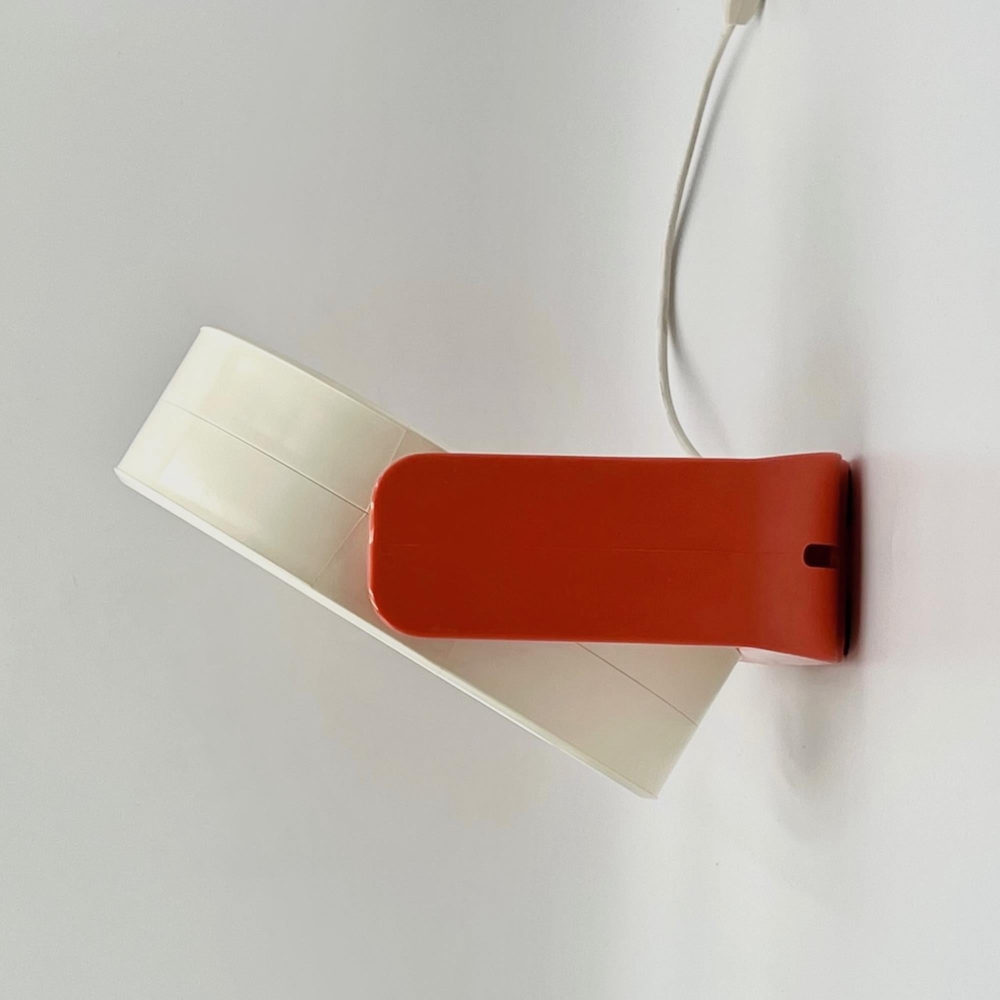 1960er Allibert Space Age Leuchtspiegel mit orangefarbenem Kunststoffsockel im Angebot 4