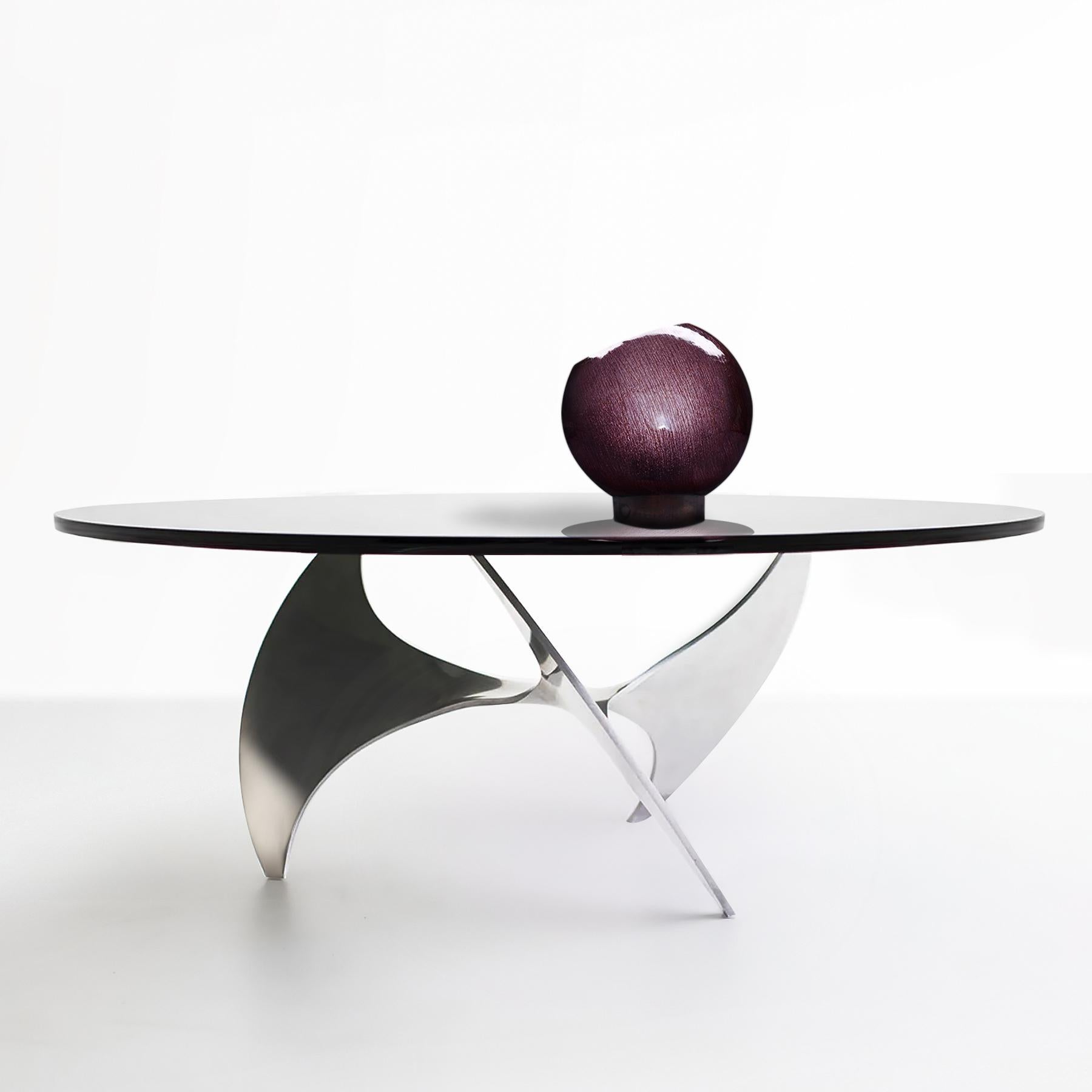 Aluminium Table Propeller table basse en aluminium et verre de Knut Hesterberg des années 1960 en vente