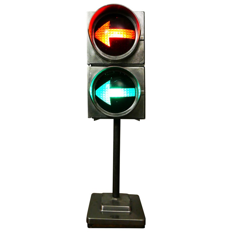 1960s Aluminium Directional Red and Green Traffic Light Table or Desk