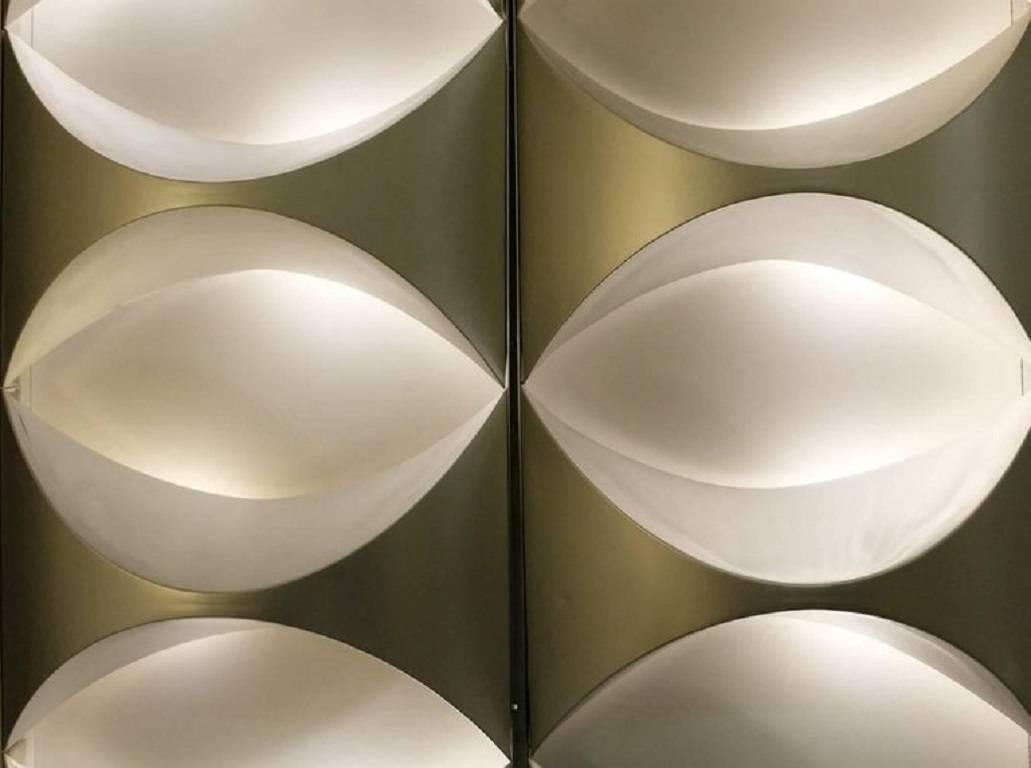 Panneaux d'éclairage muraux modulaires en aluminium des années 1960 Bon état - En vente à Brussels, BE